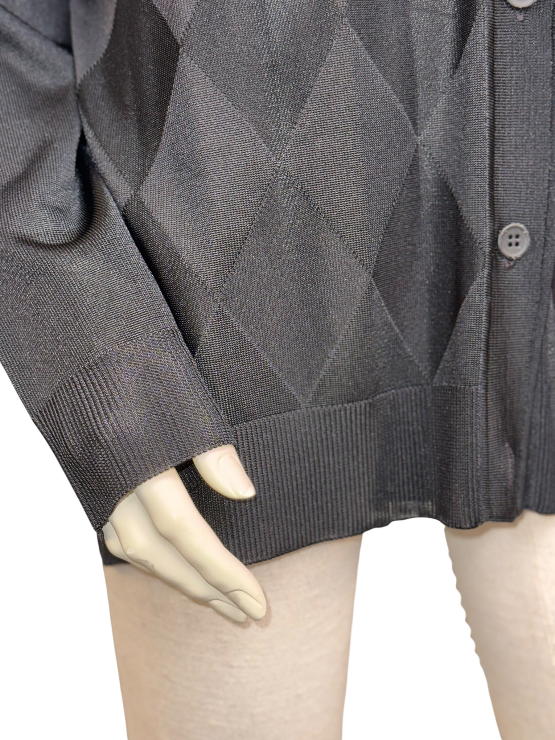 Balenciaga Argyle Knit Button-Up Cardigan - 38