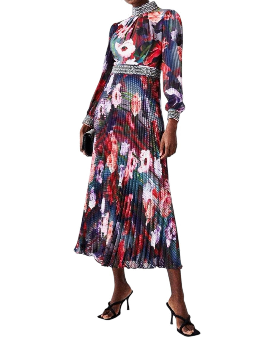 Karen Millen Floral Pleated Dress