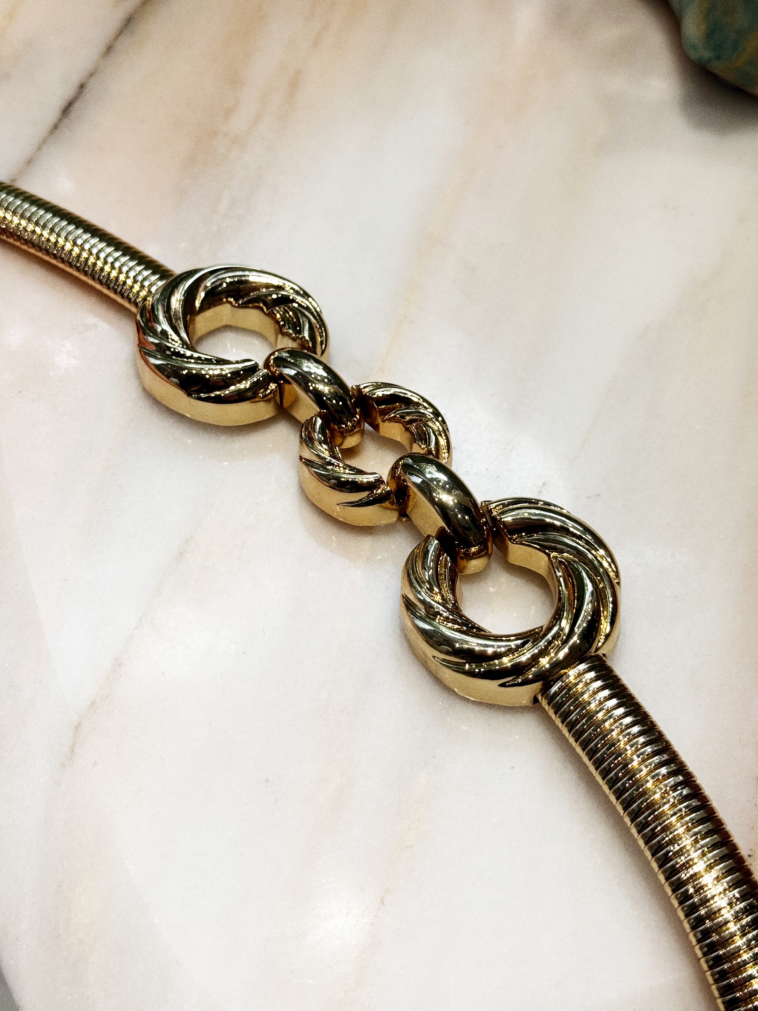 Gold-Tone Sculptural Metal Belt