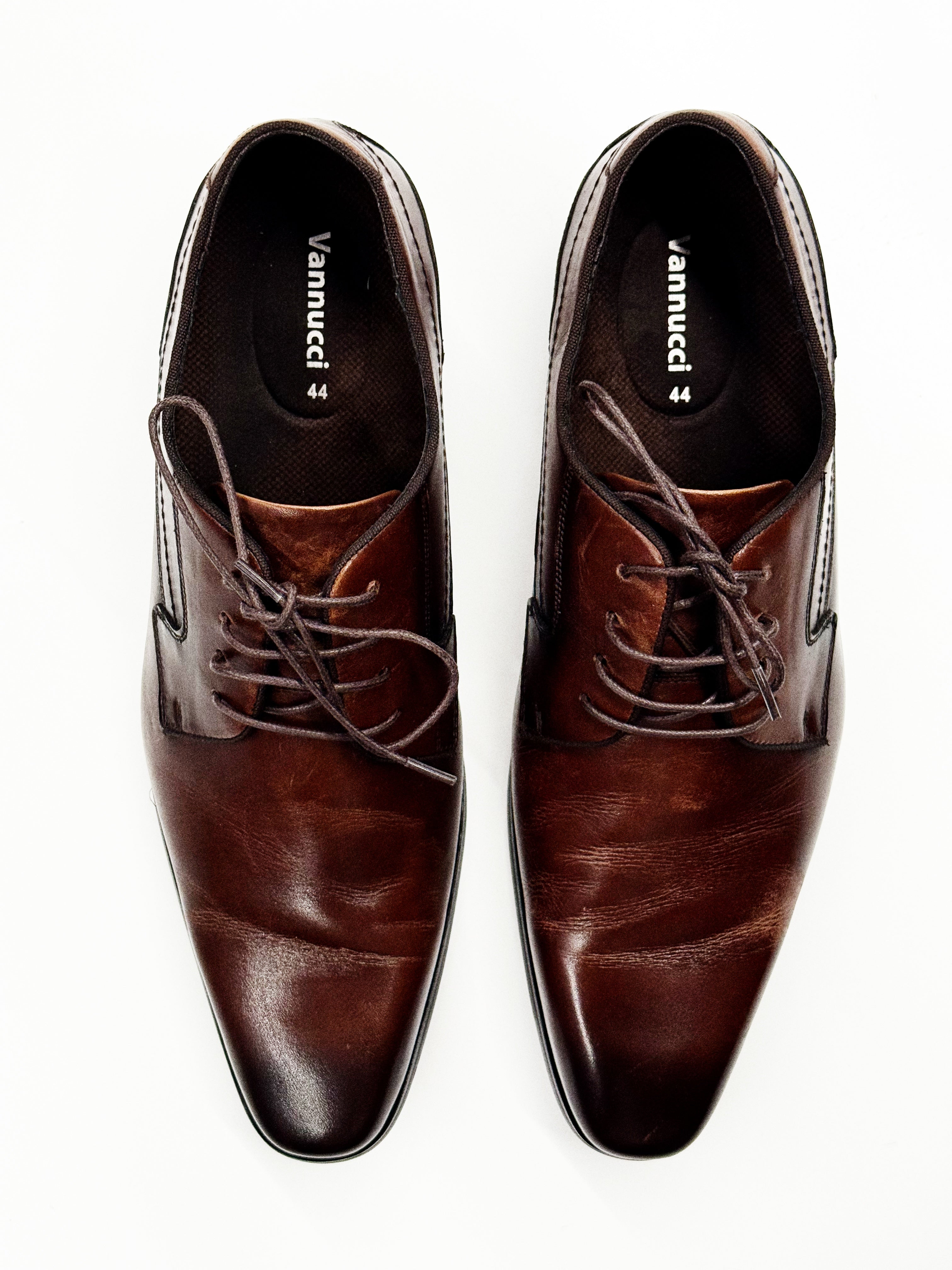 Vannucci Brown Leather Derby Shoes
