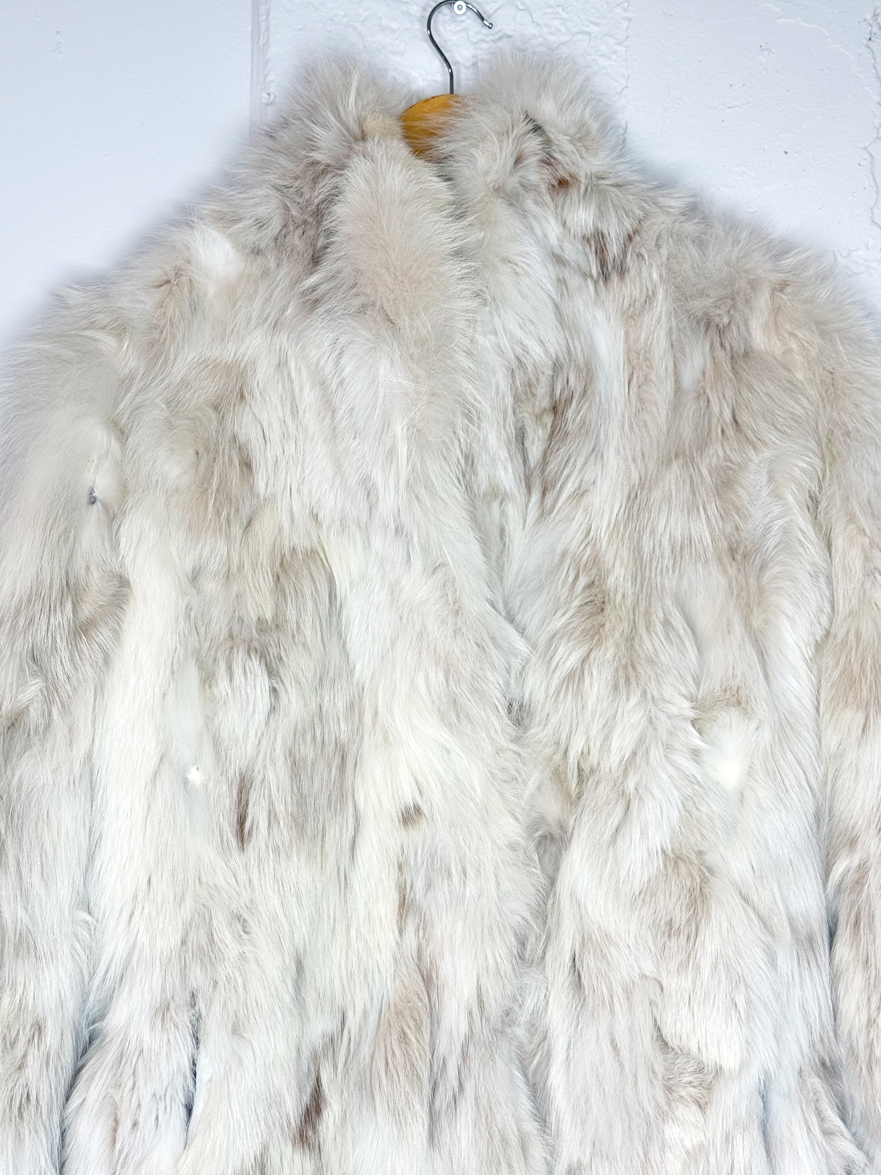 Vintage Long White Fur Coat