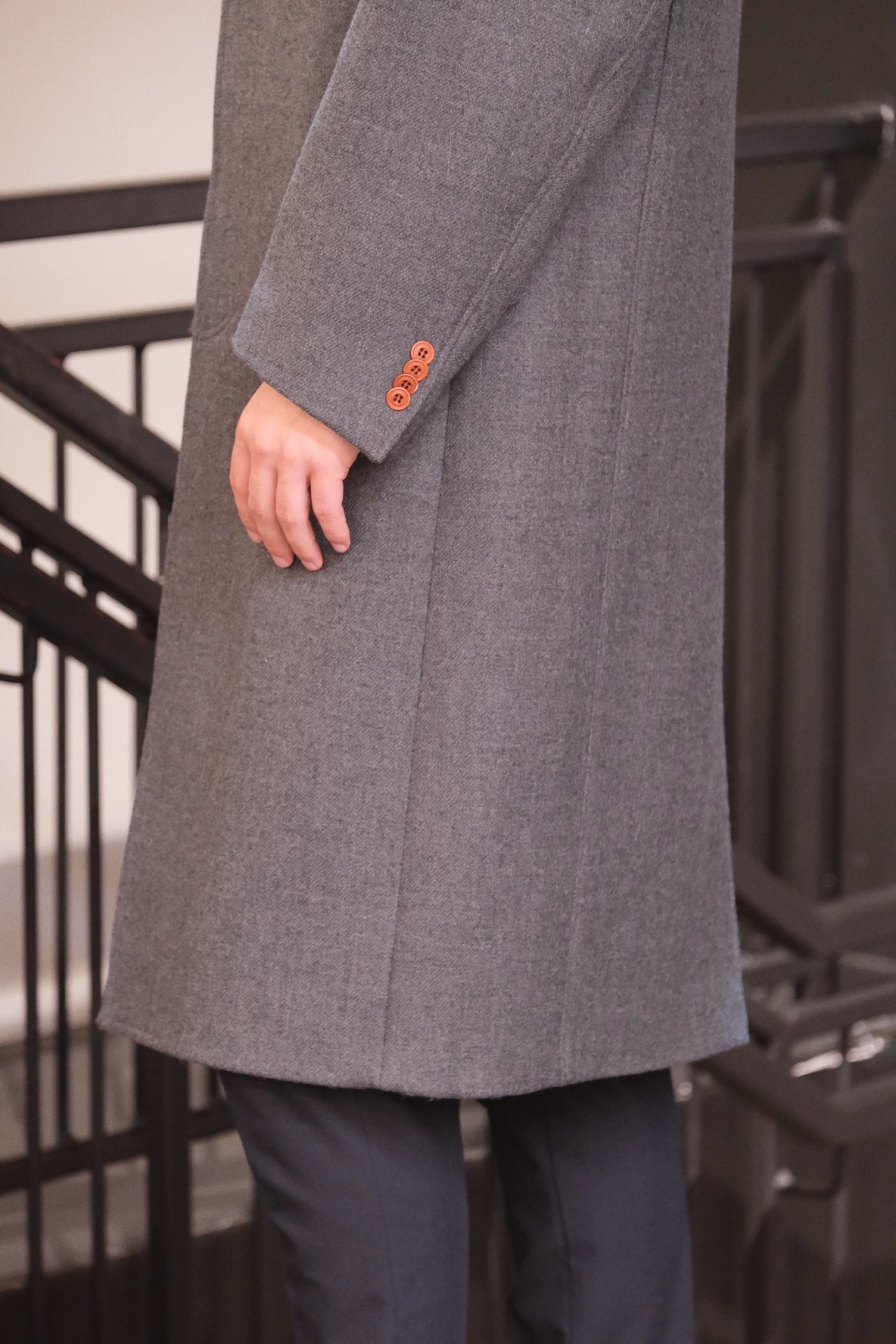 T. Michael Wool Overcoat with Red Lining - EU 58 (XXL)