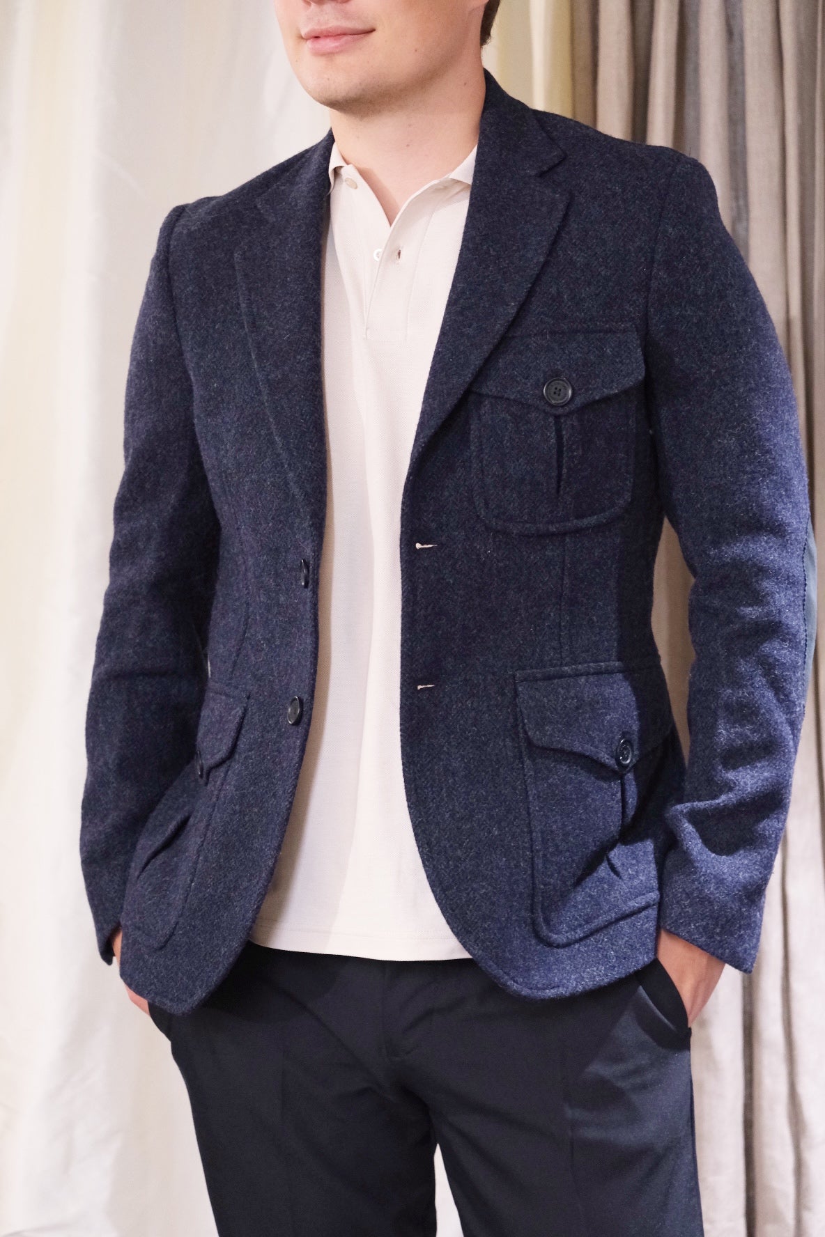 JOHN ASHFIELD Harris Tweed Wool Blazer - 38