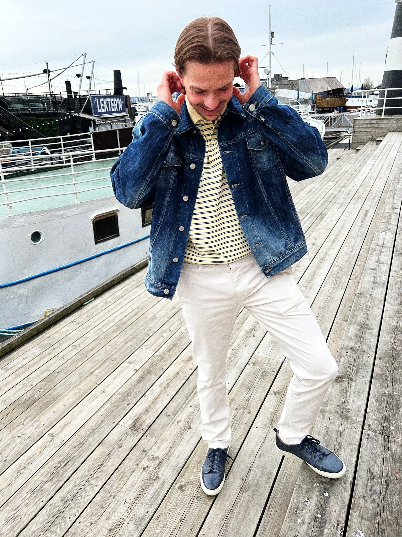 Nautica “Sailor’s Breeze” Striped Cotton Polo Shirt