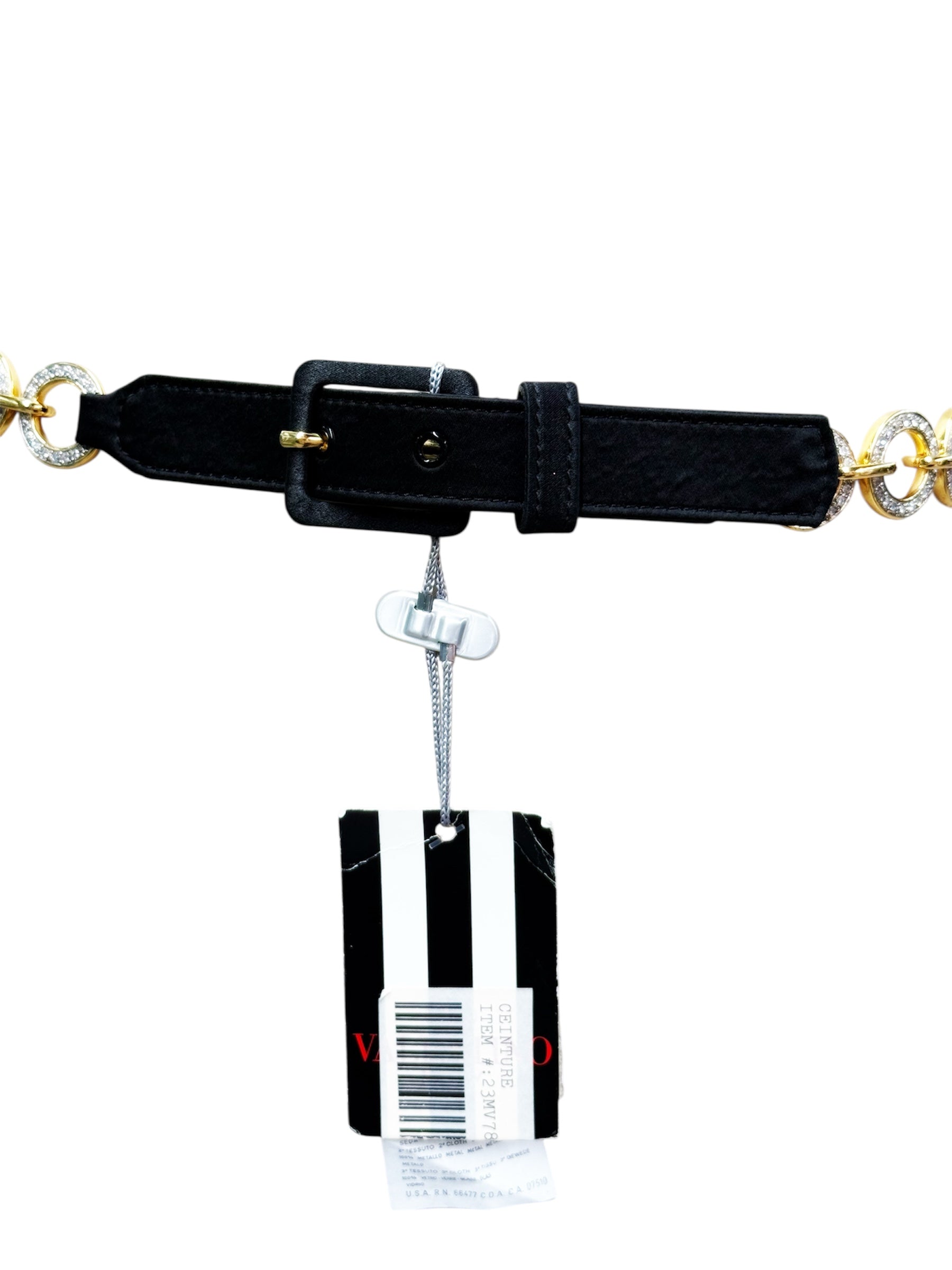 Valentino Crystal Logo Chain Bel