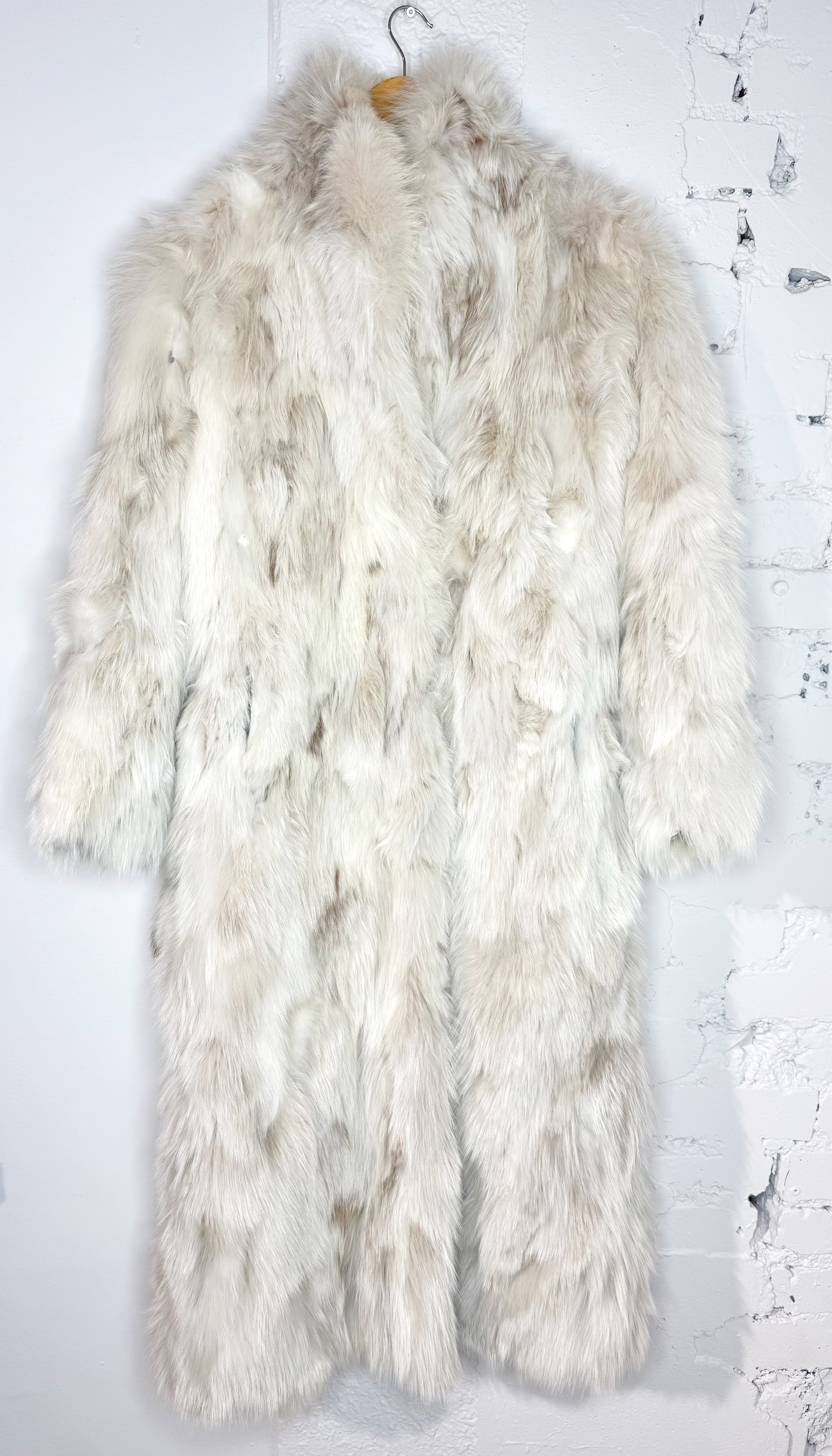 Vintage Long White Fur Coat