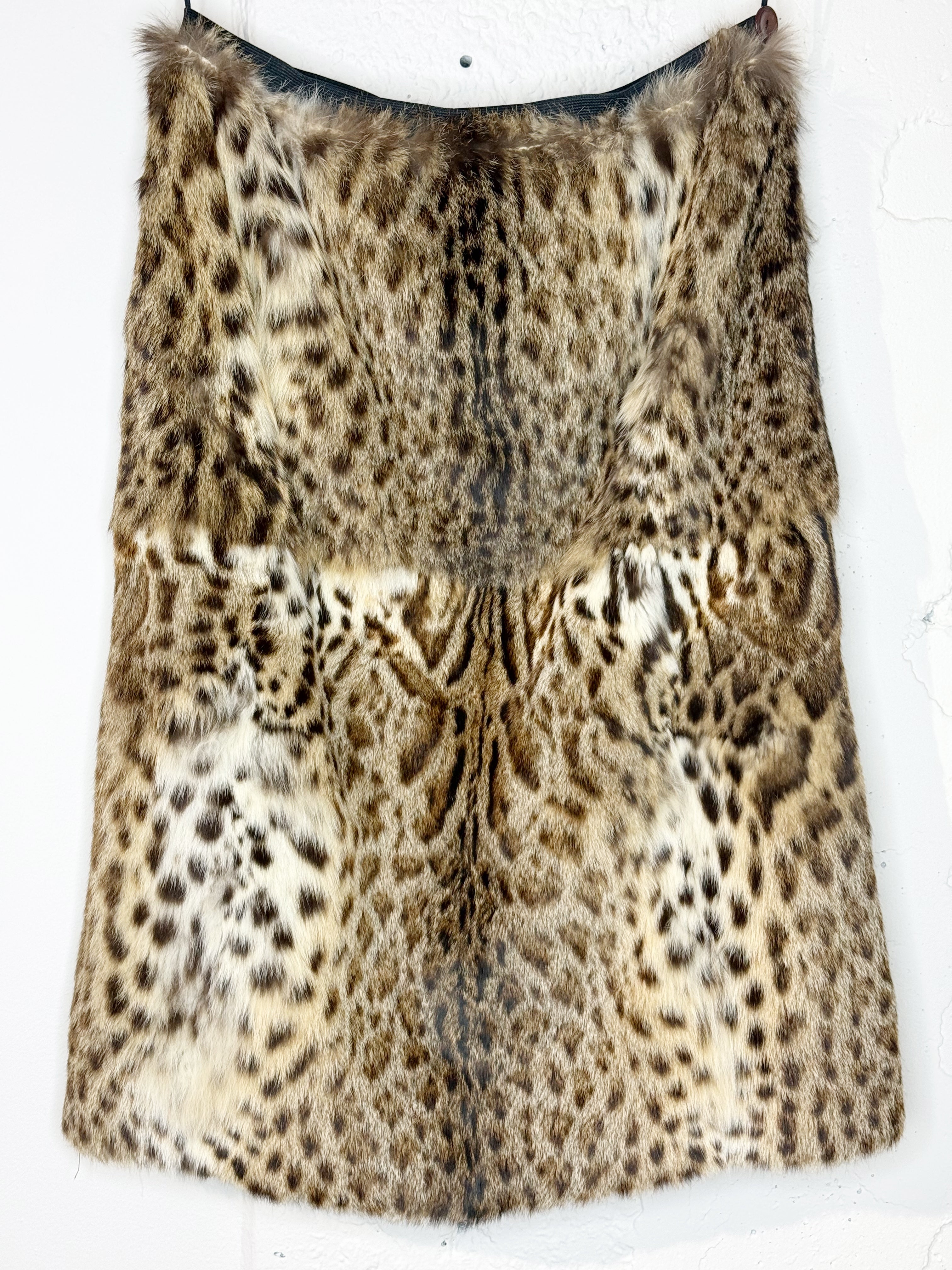 Vintage Leopard Print Fur Skirt