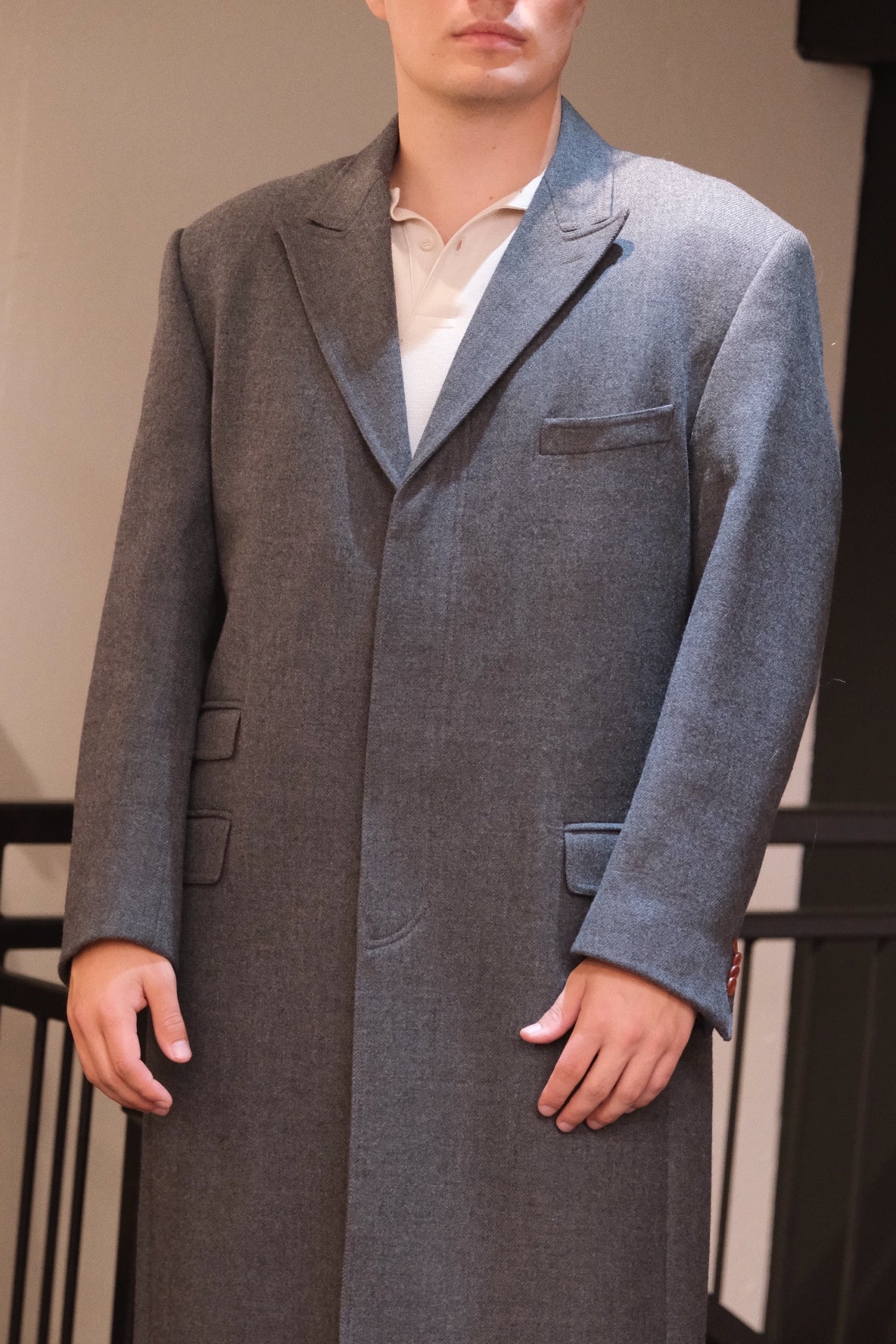 T. Michael Wool Overcoat with Red Lining - EU 58 (XXL)