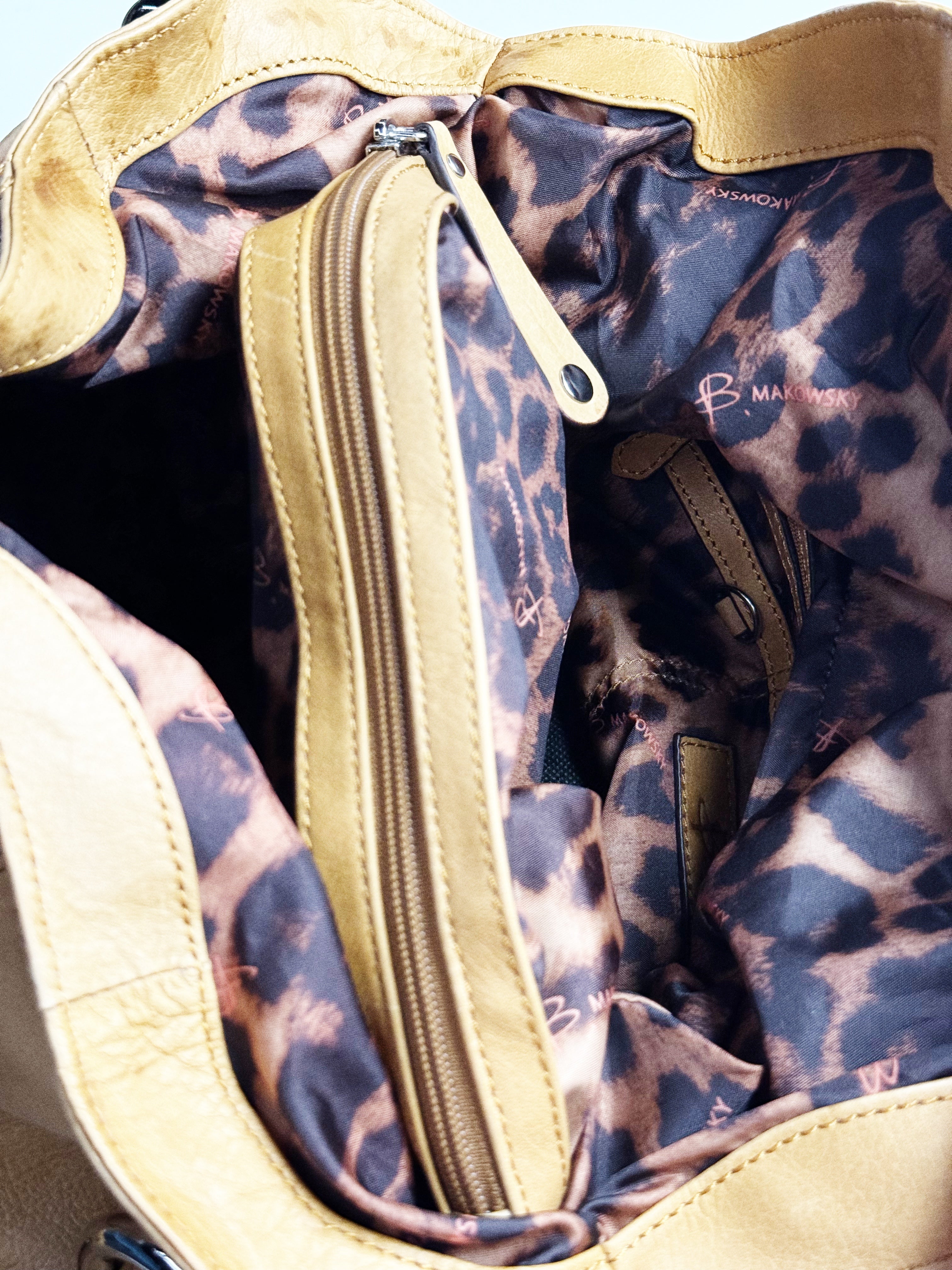 Makowsky Gathered Leather Shoulder Bag