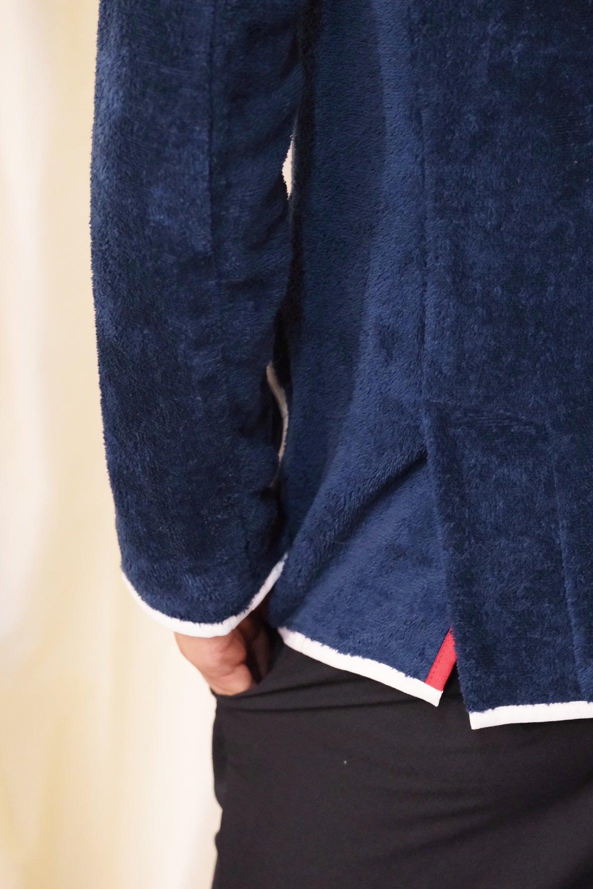 BainDoux Navy Towel Blazer Jacket