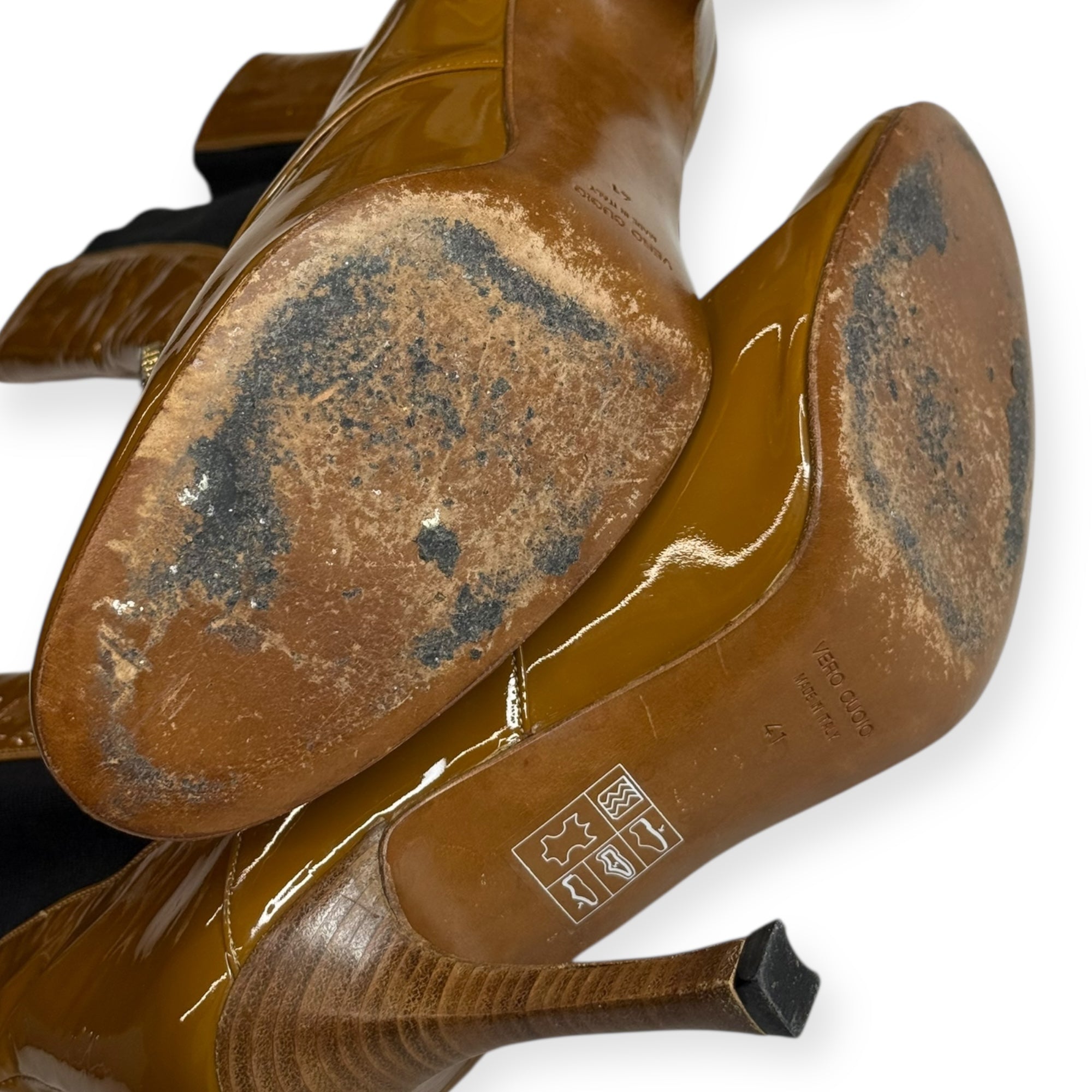 Dolce & Gabbana Patent Leather Crystal Buckle Boots