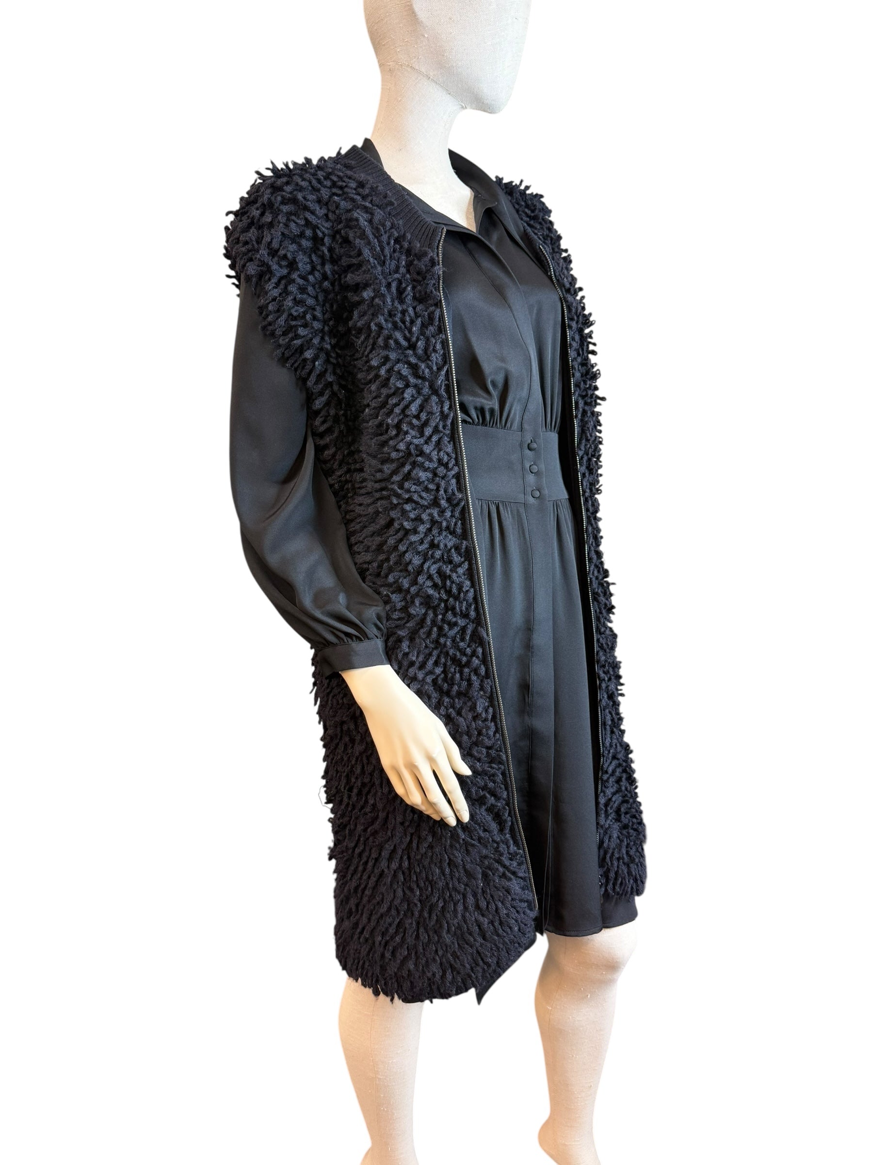 ALEXANDER MCQUEEN WOOL KNIT VEST – BLACK – SIZE XS