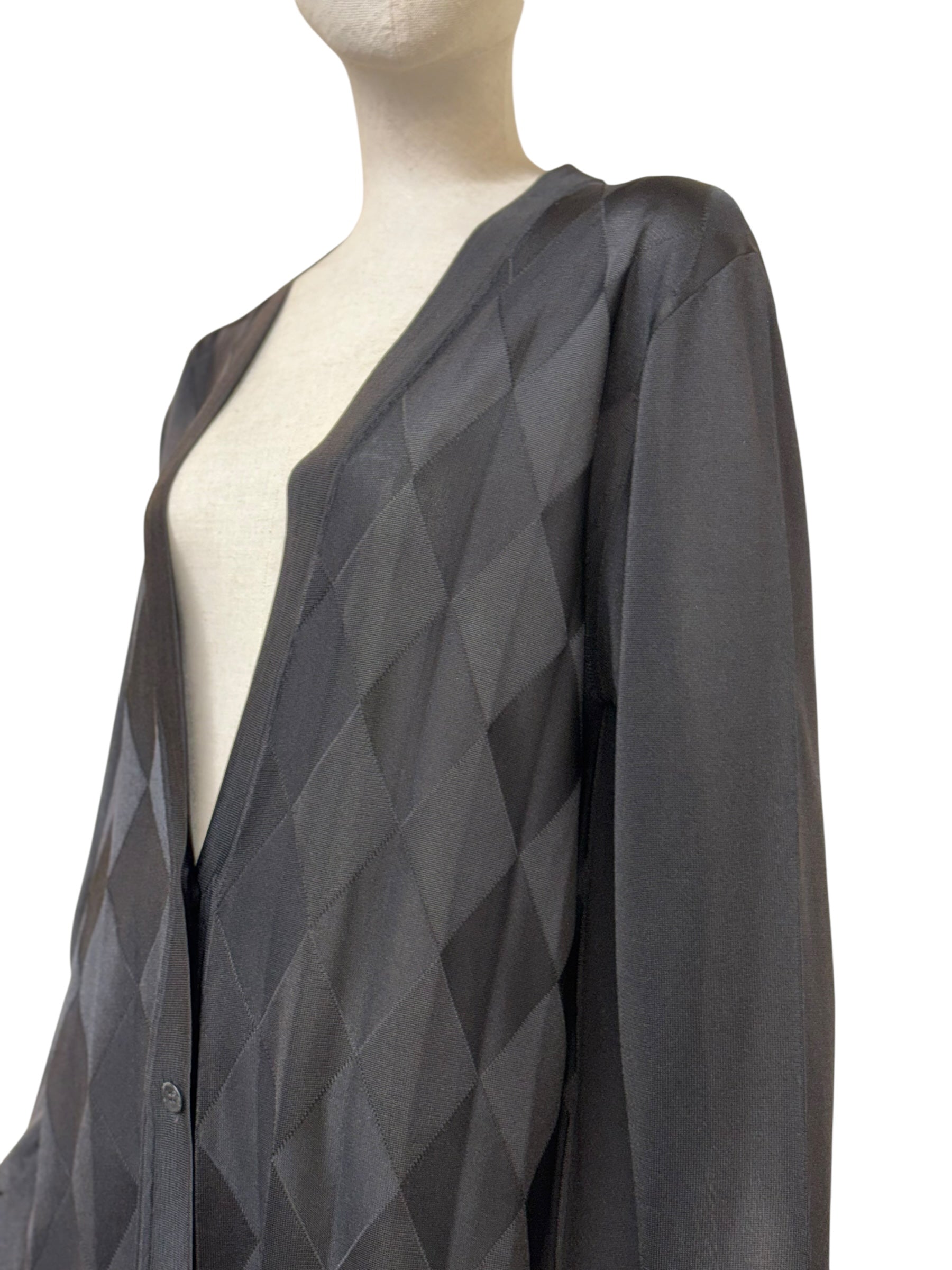 Balenciaga Argyle Knit Button-Up Cardigan - 38