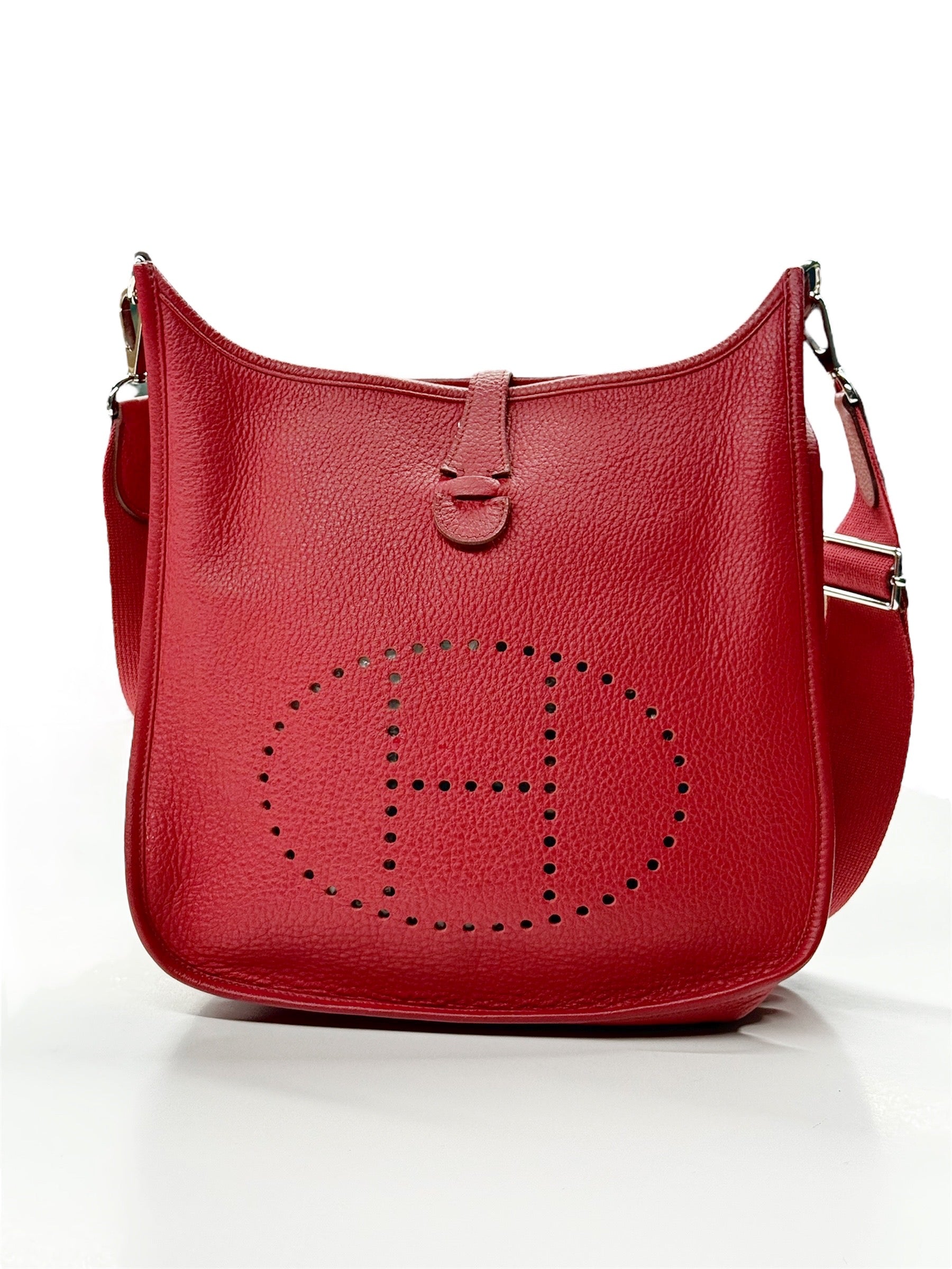 Hermès Evelyne III PM Red Clemence Leather Crossbody Bag