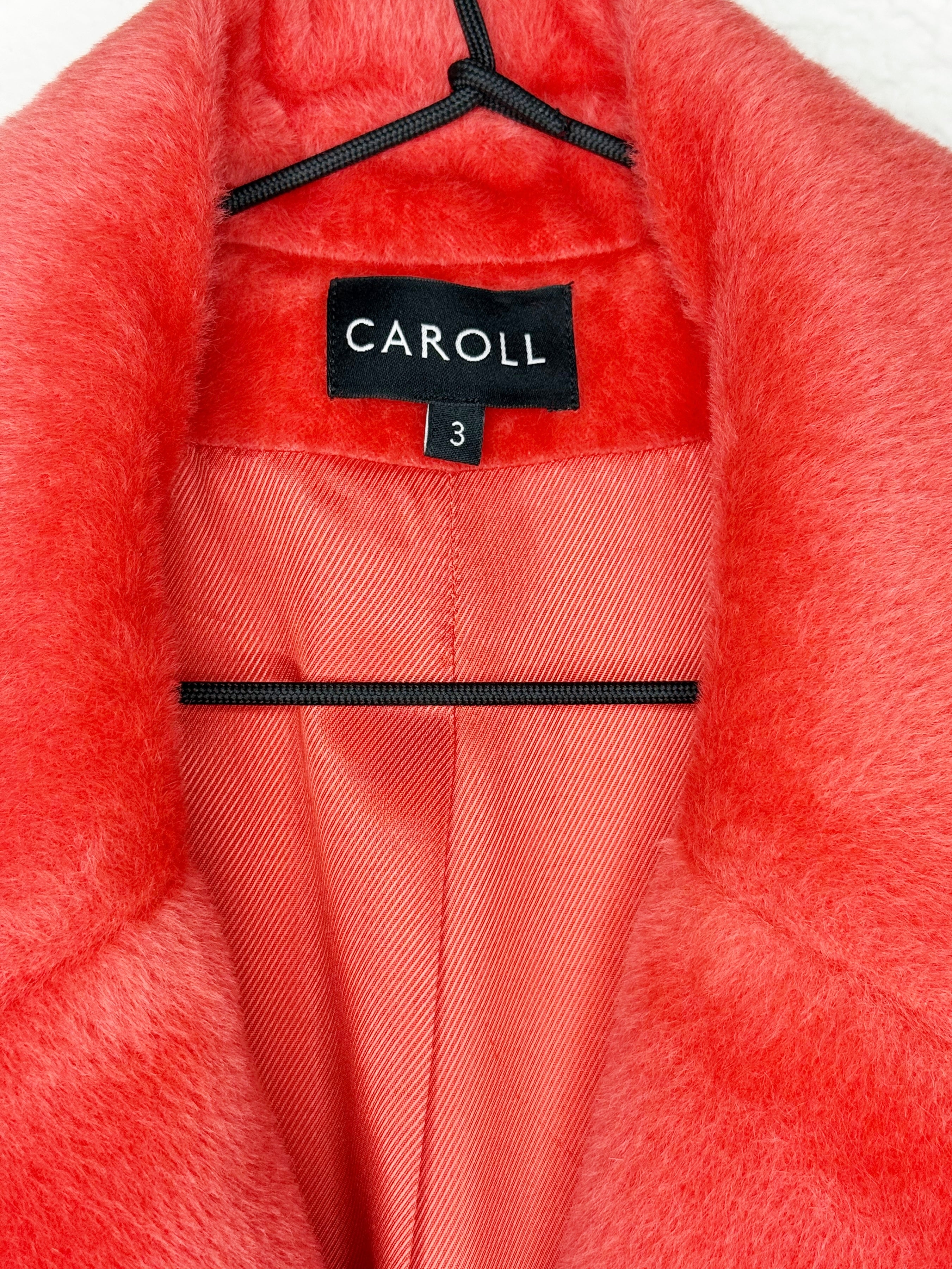 Caroll Double-Breasted Coral Coat
