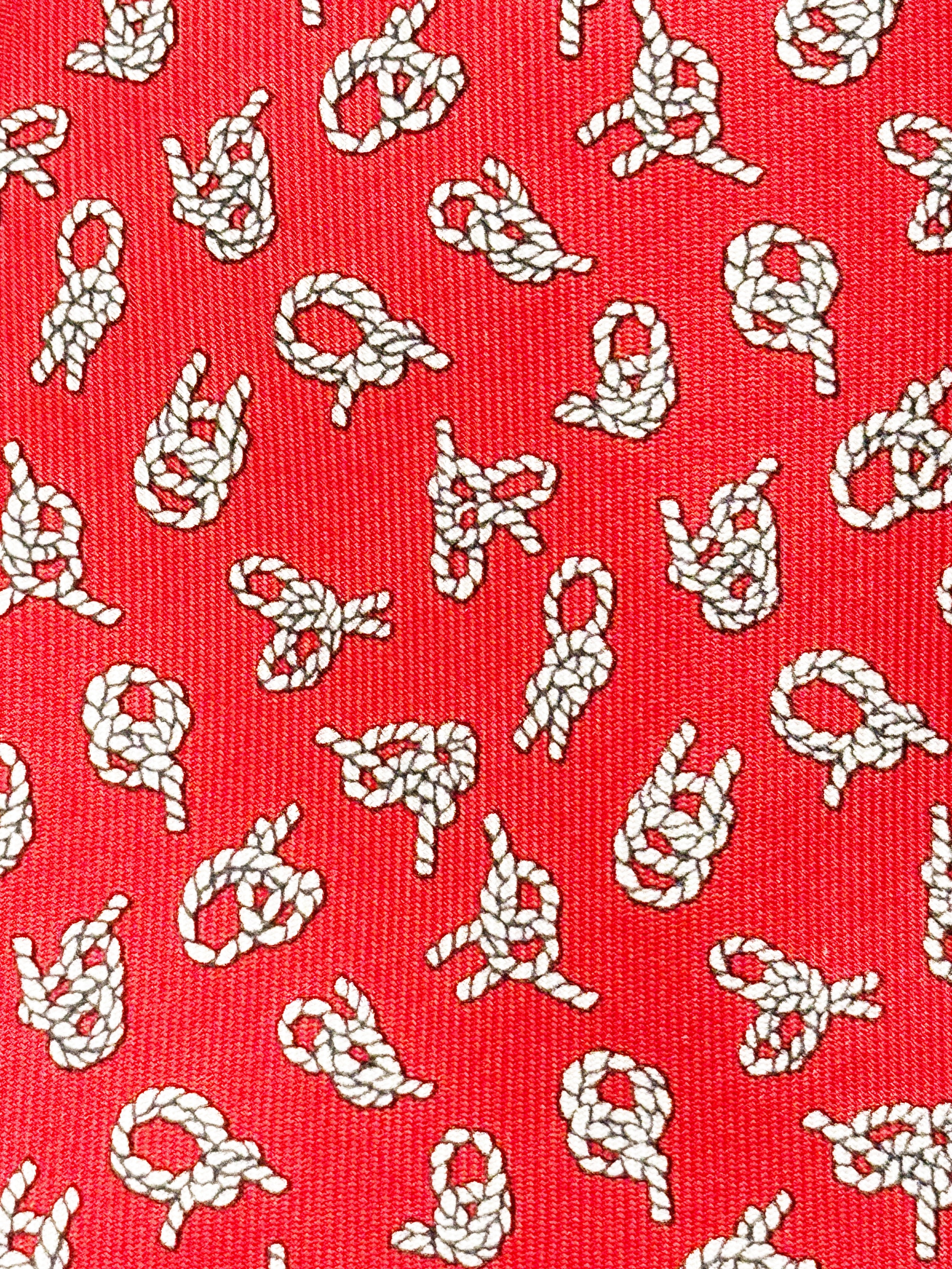 Hermès Paris Red Silk Tie