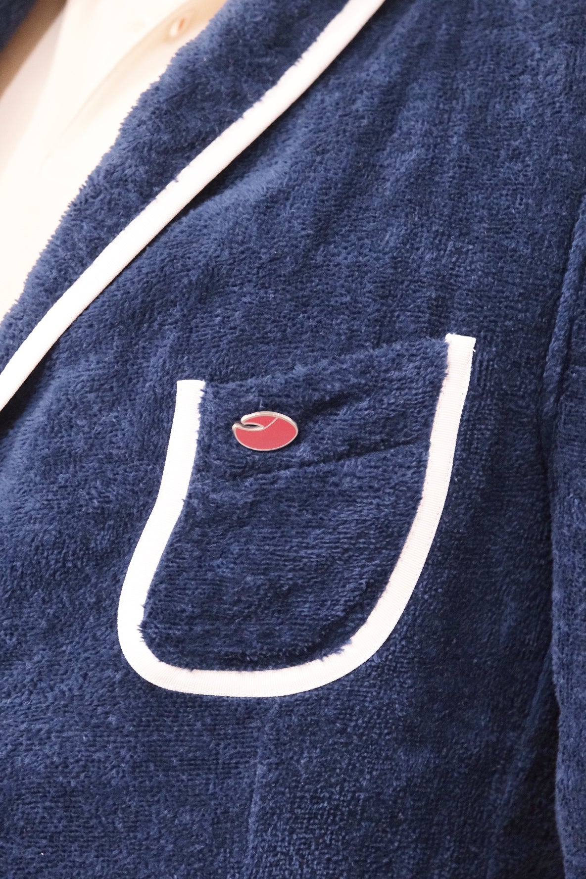 BainDoux Navy Towel Blazer Jacket