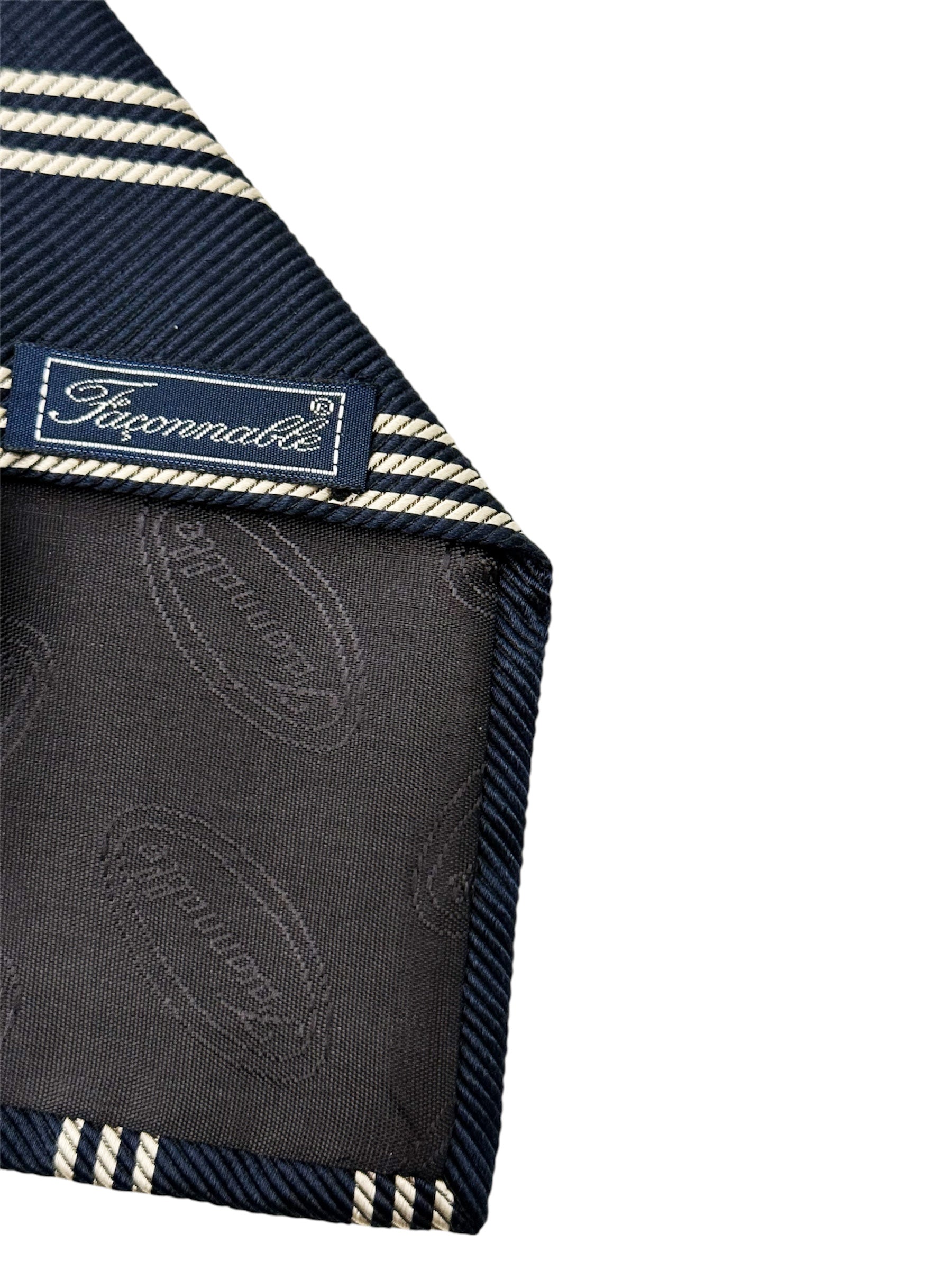 Faconnable Navy Striped Silk Tie