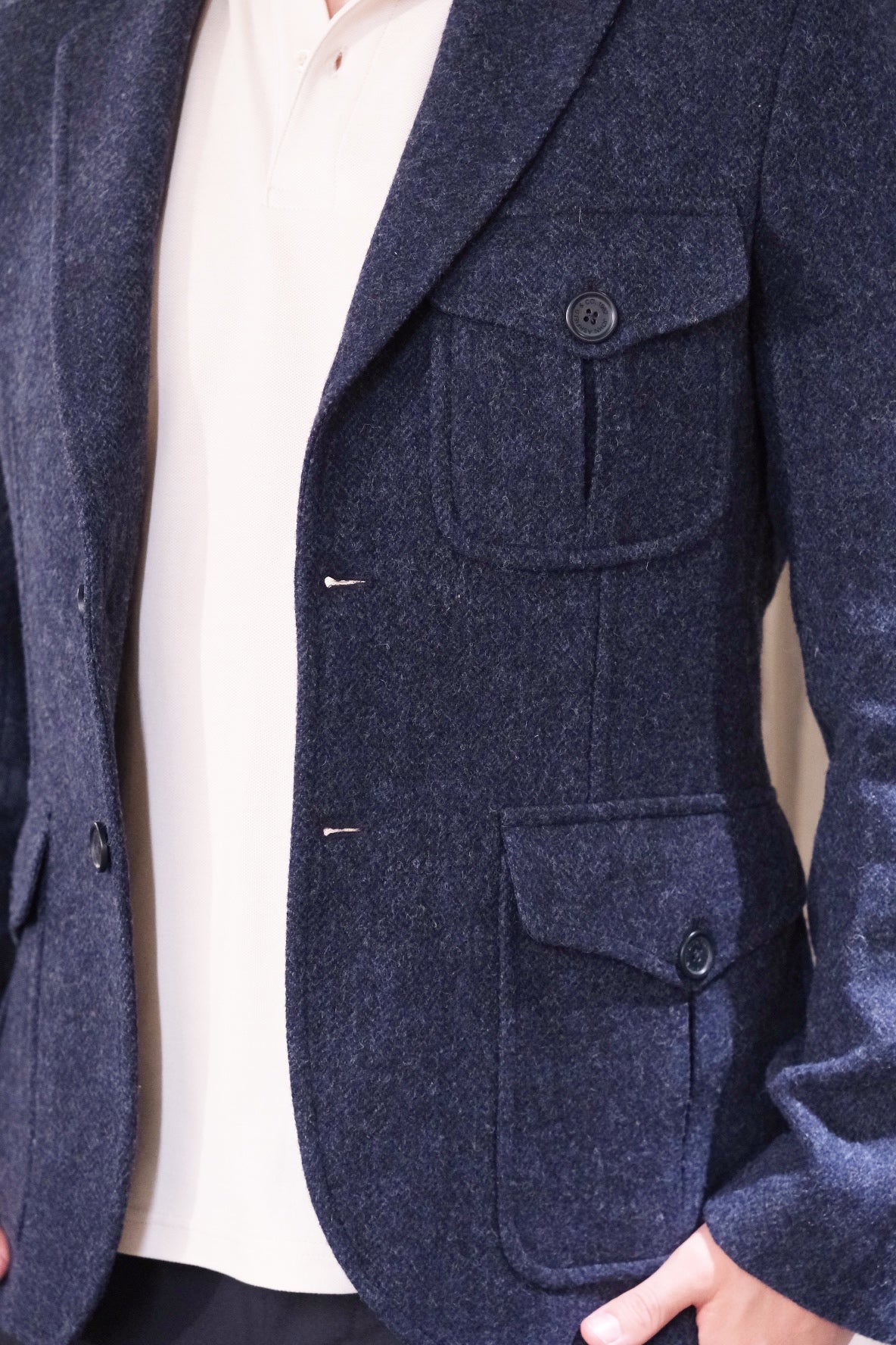 JOHN ASHFIELD Harris Tweed Wool Blazer - 38