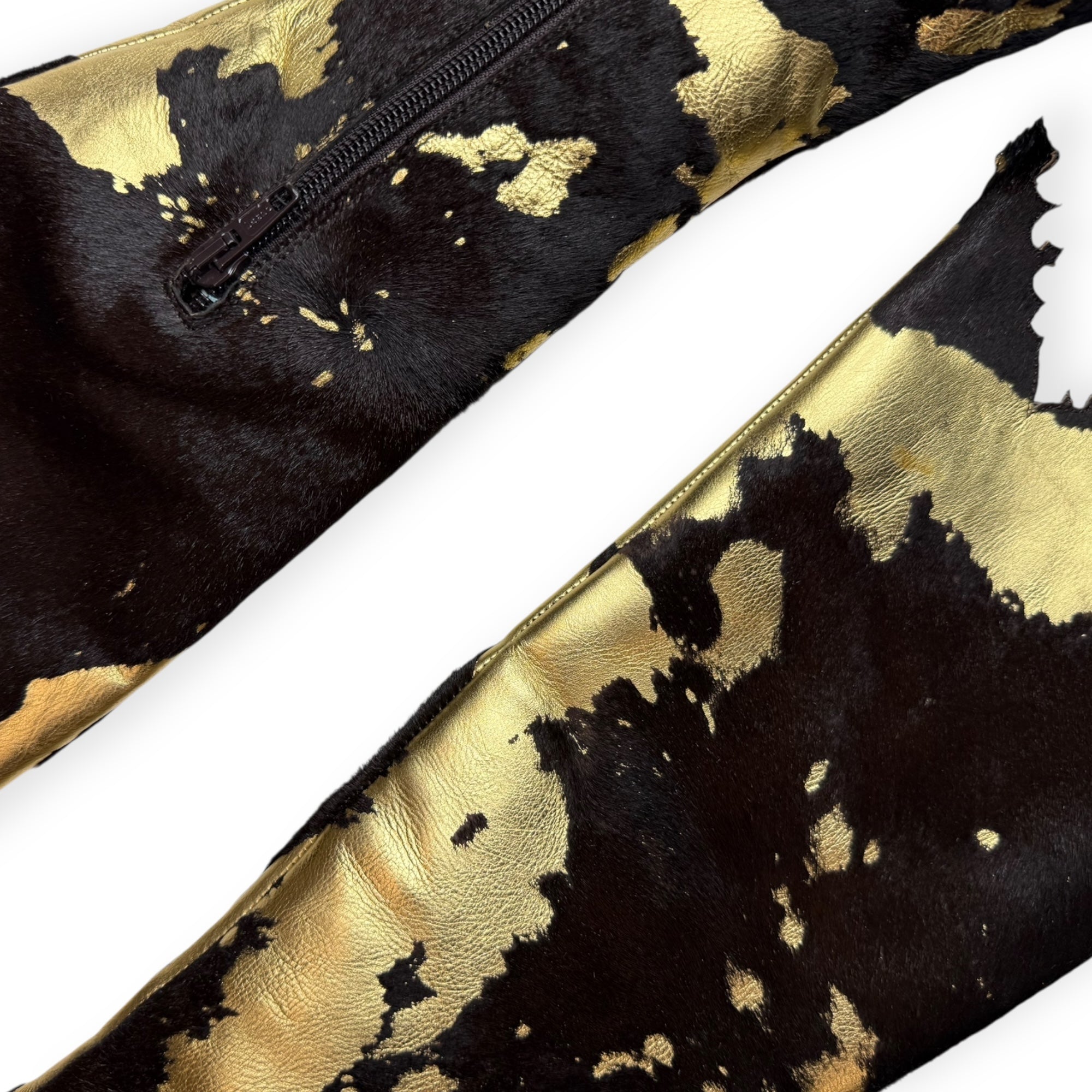 DÉBUT BLACK AND GOLD LEATHER BOOTS