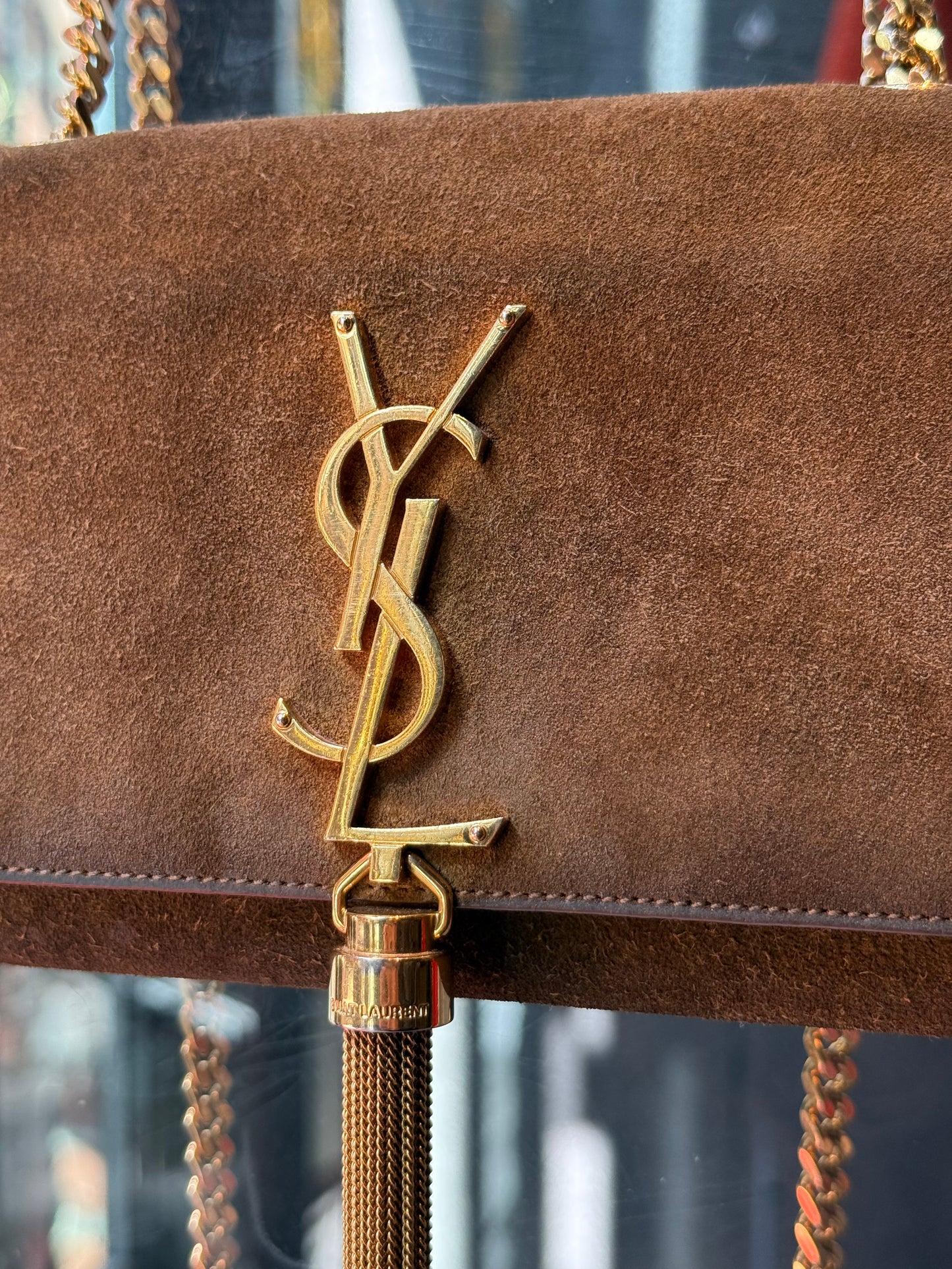 Saint Laurent Kate Tassel Small Bag in Suede