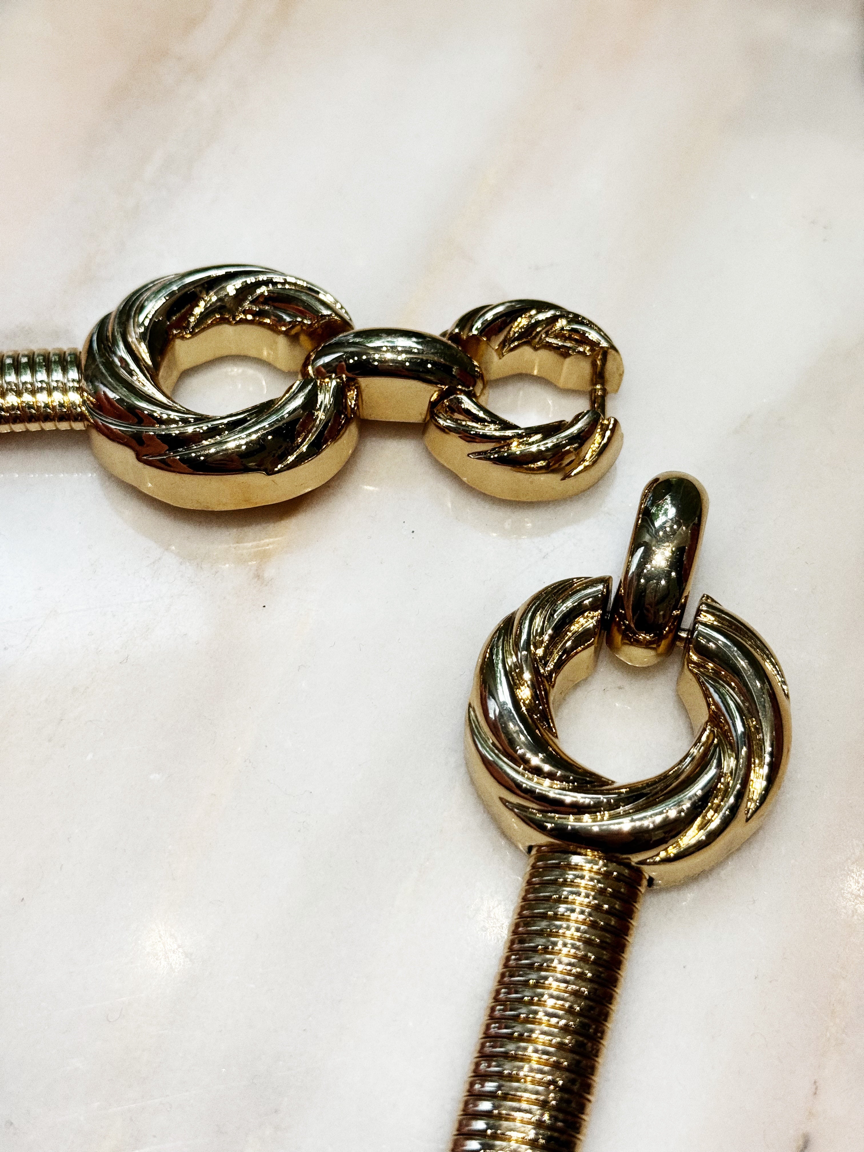 Gold-Tone Sculptural Metal Belt