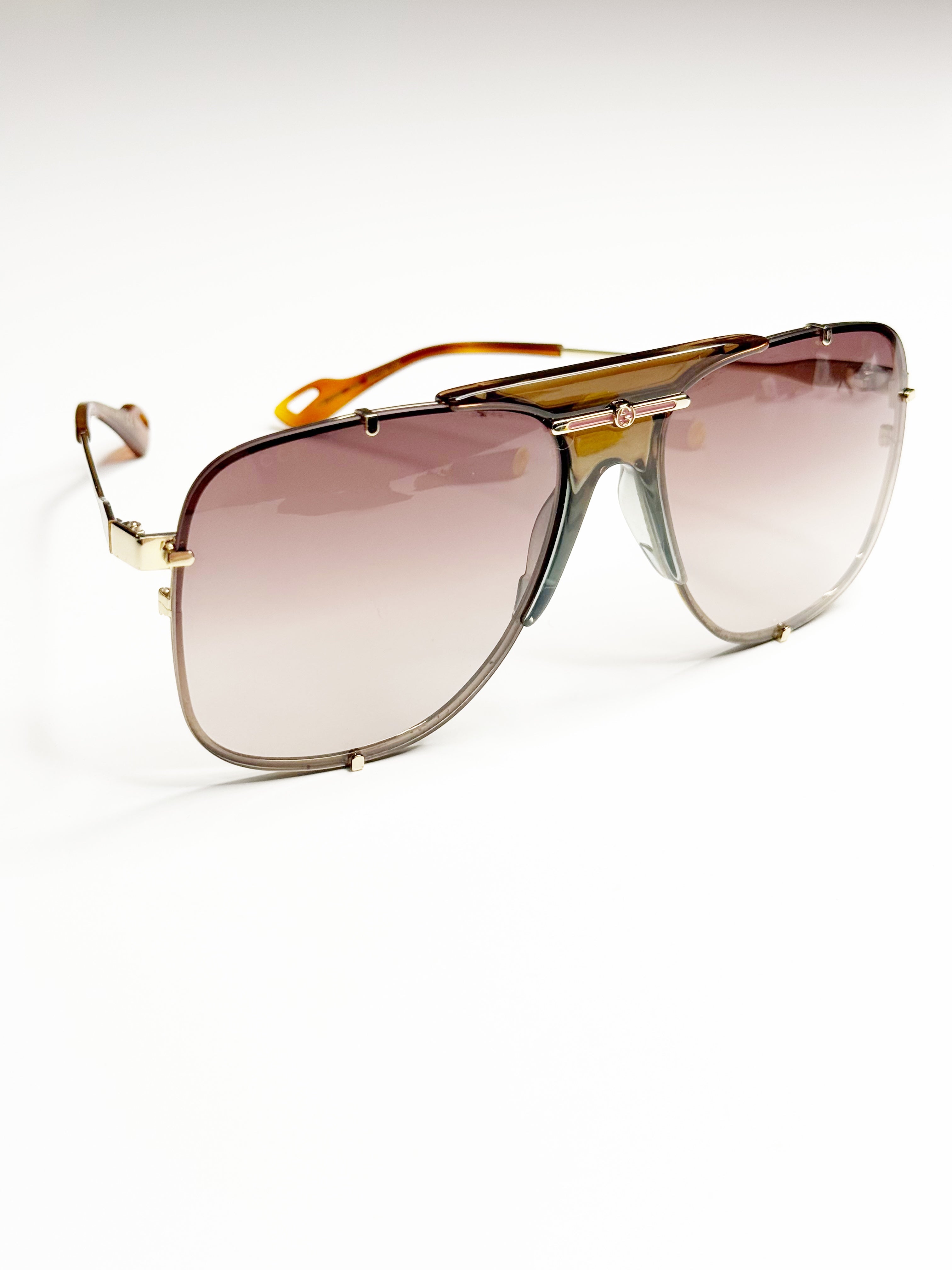 Gucci GG0798S Oversized Aviator Sunglasses