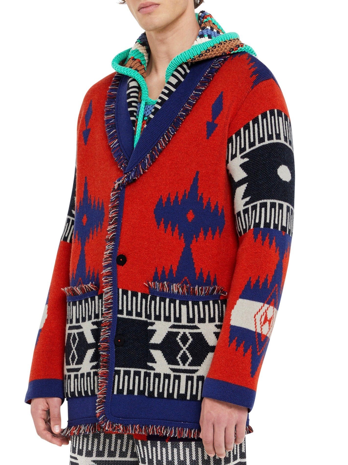 Alanui Icon Jacquard Cardigan in 100% Cashmere – Made in Italy