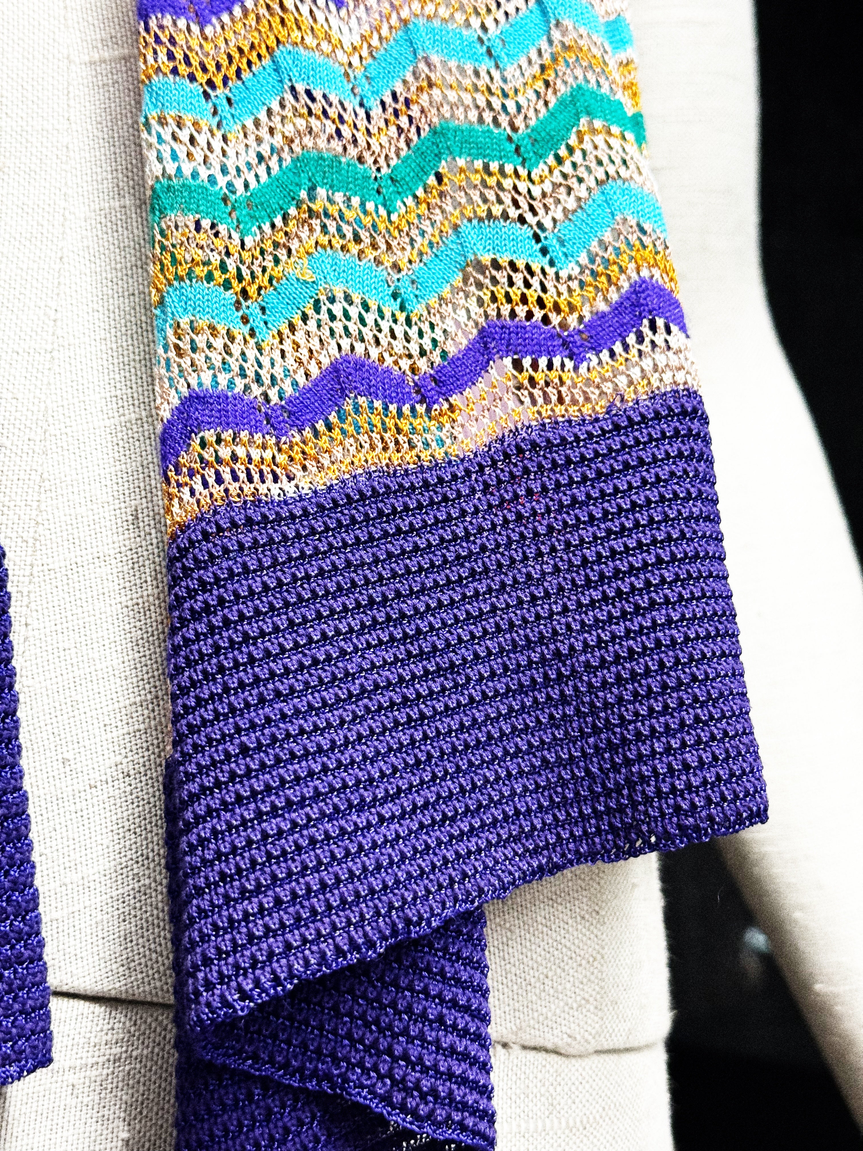 Missoni Multicolor Zigzag Knit Scarf