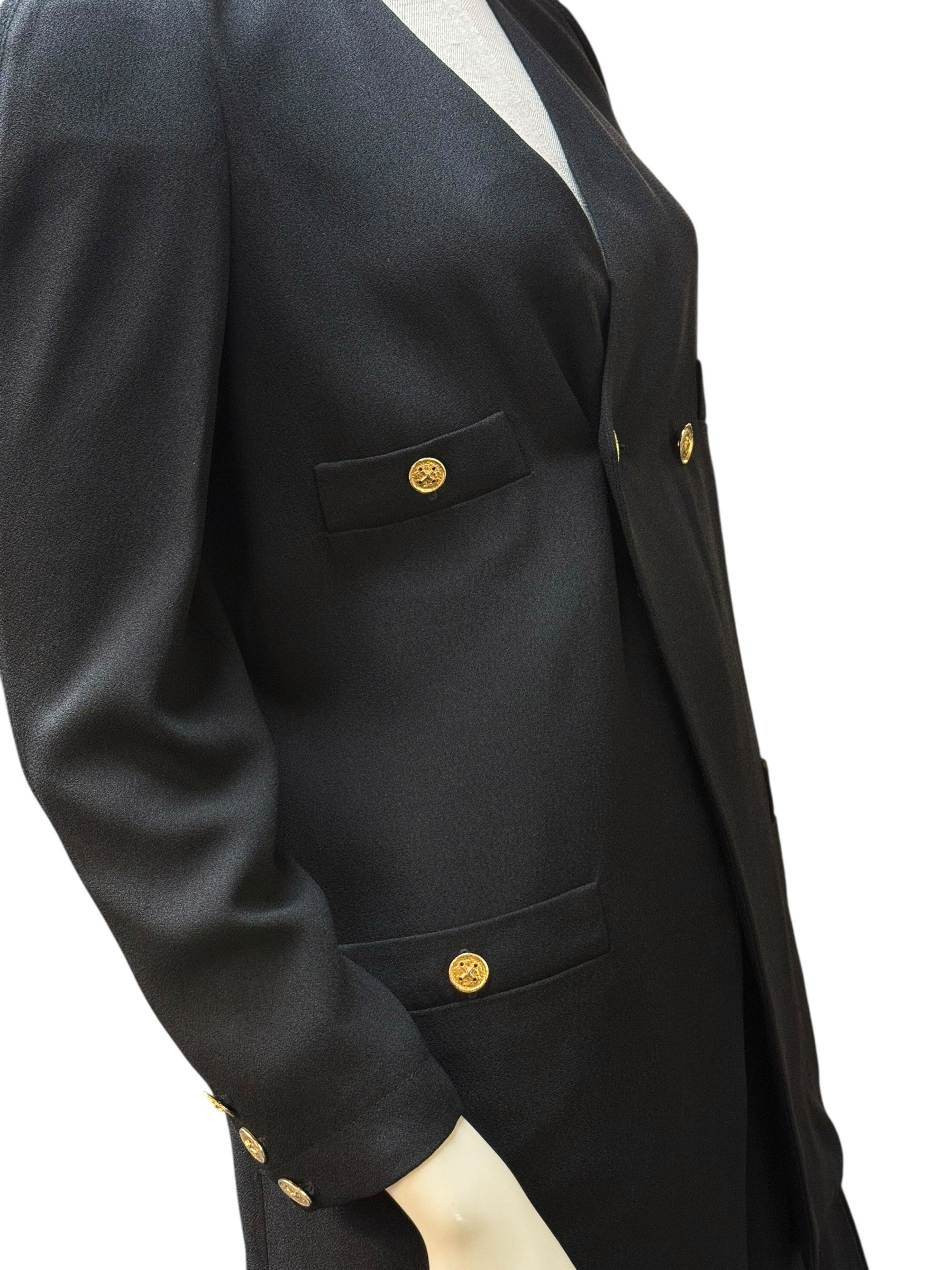 Vintage Sonia Rykiel Paris Black Set (Blazer & Culottes Skirt Look) - 36