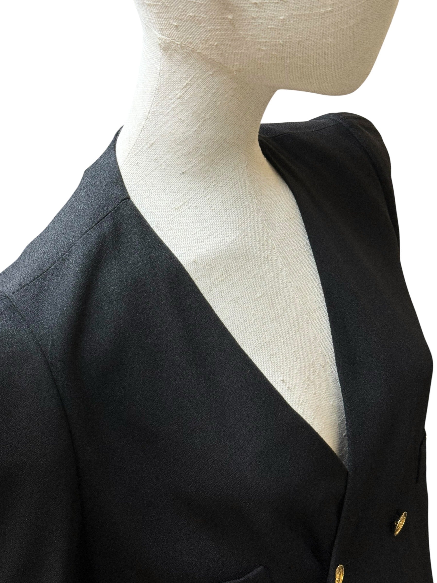 Vintage Sonia Rykiel Paris Black Set (Blazer & Culottes Skirt Look) - 36