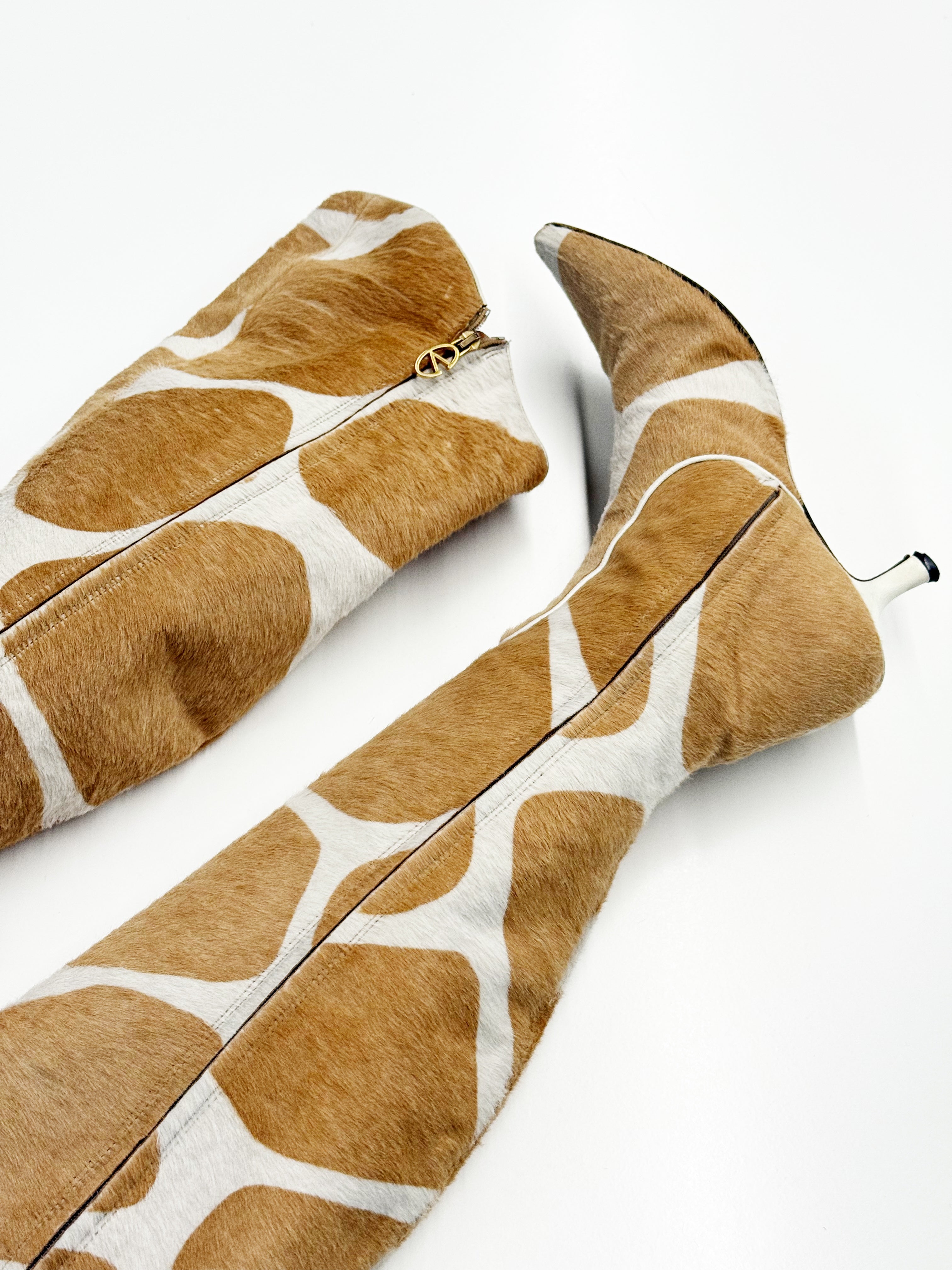 Valentino Calf Hair Knee-High Boots