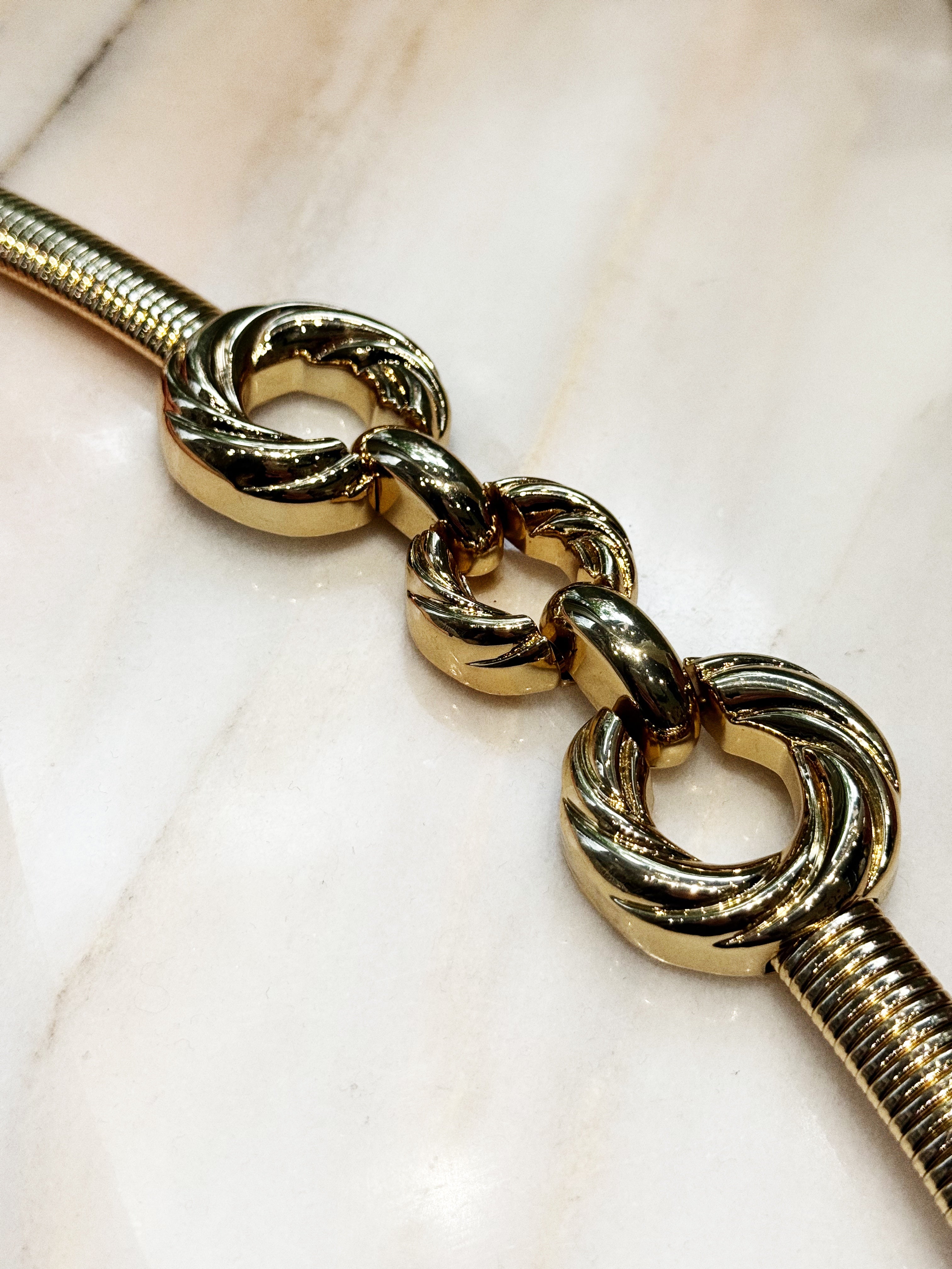 Gold-Tone Sculptural Metal Belt