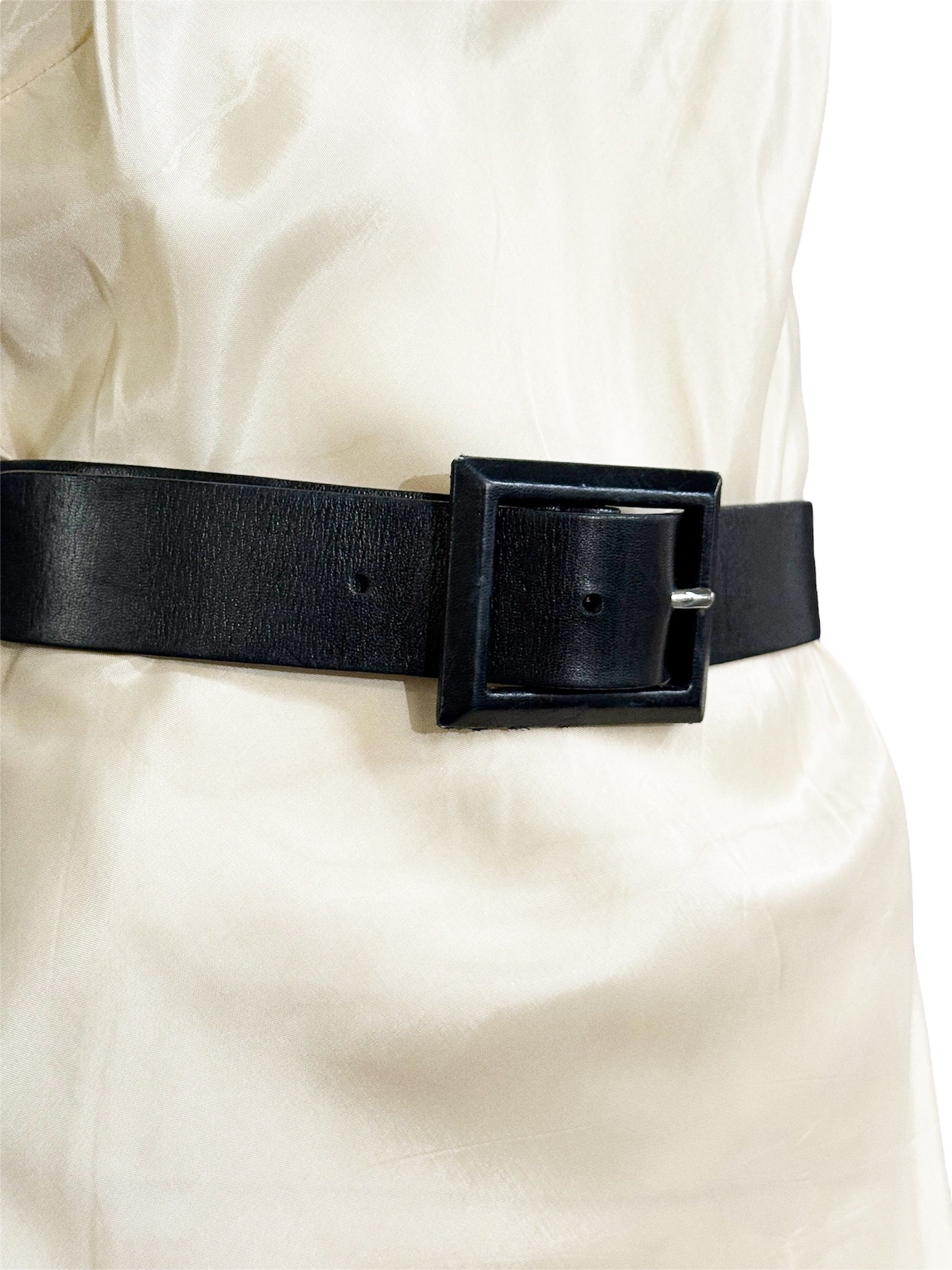 Gucci Wide Black Leather Waist Belt