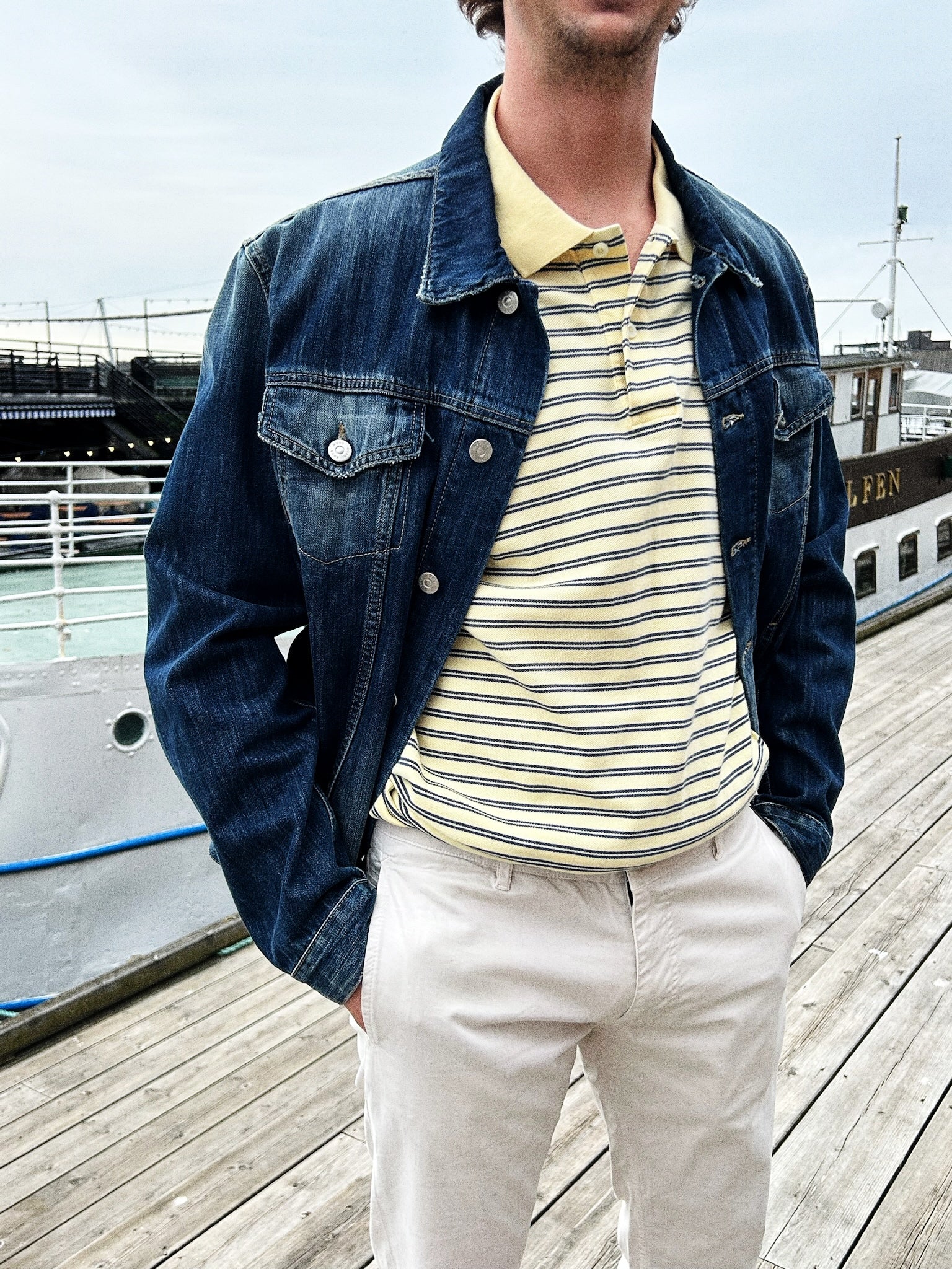 Nautica “Sailor’s Breeze” Striped Cotton Polo Shirt