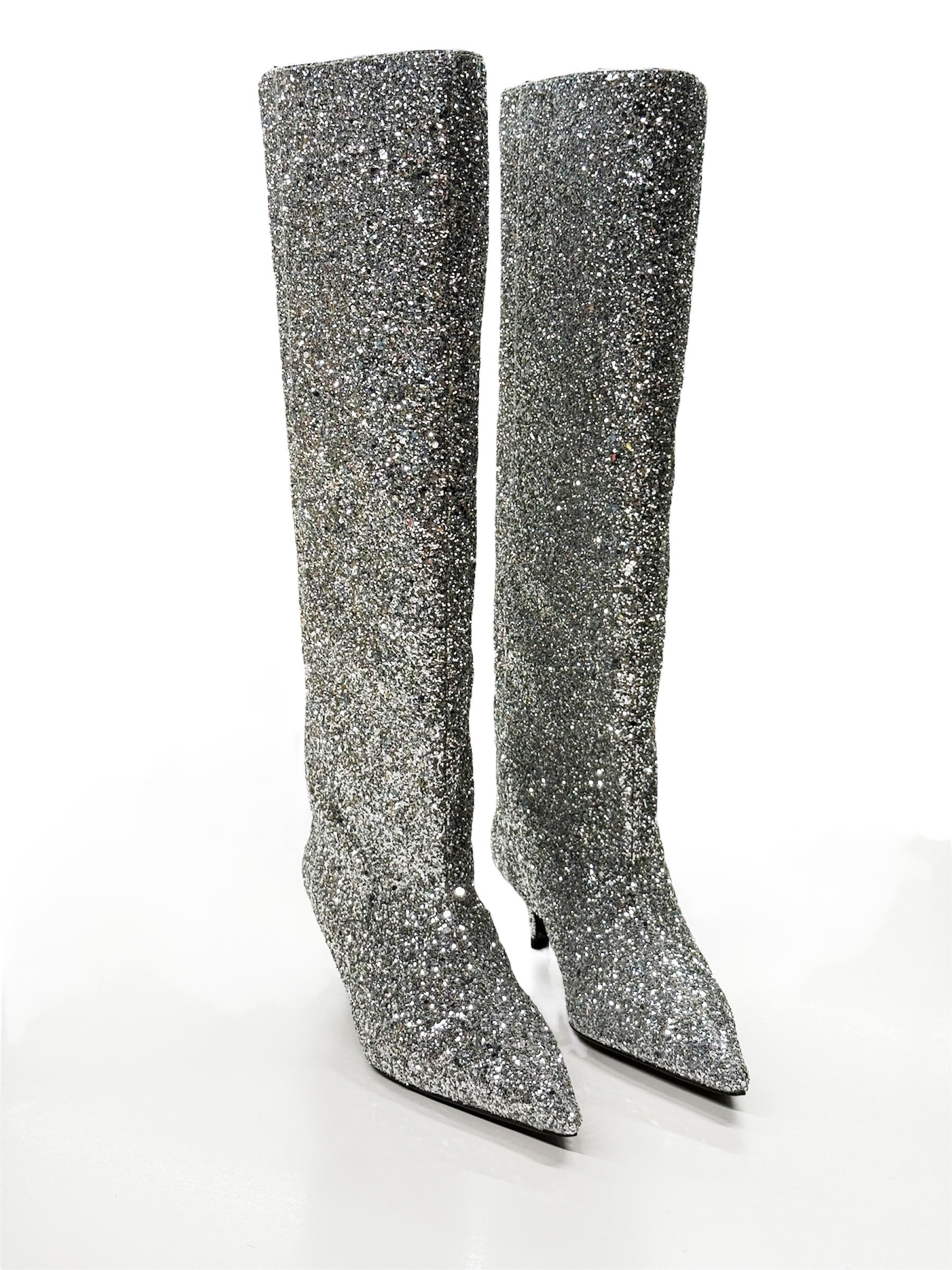 Teurn Silver Glitter Boots