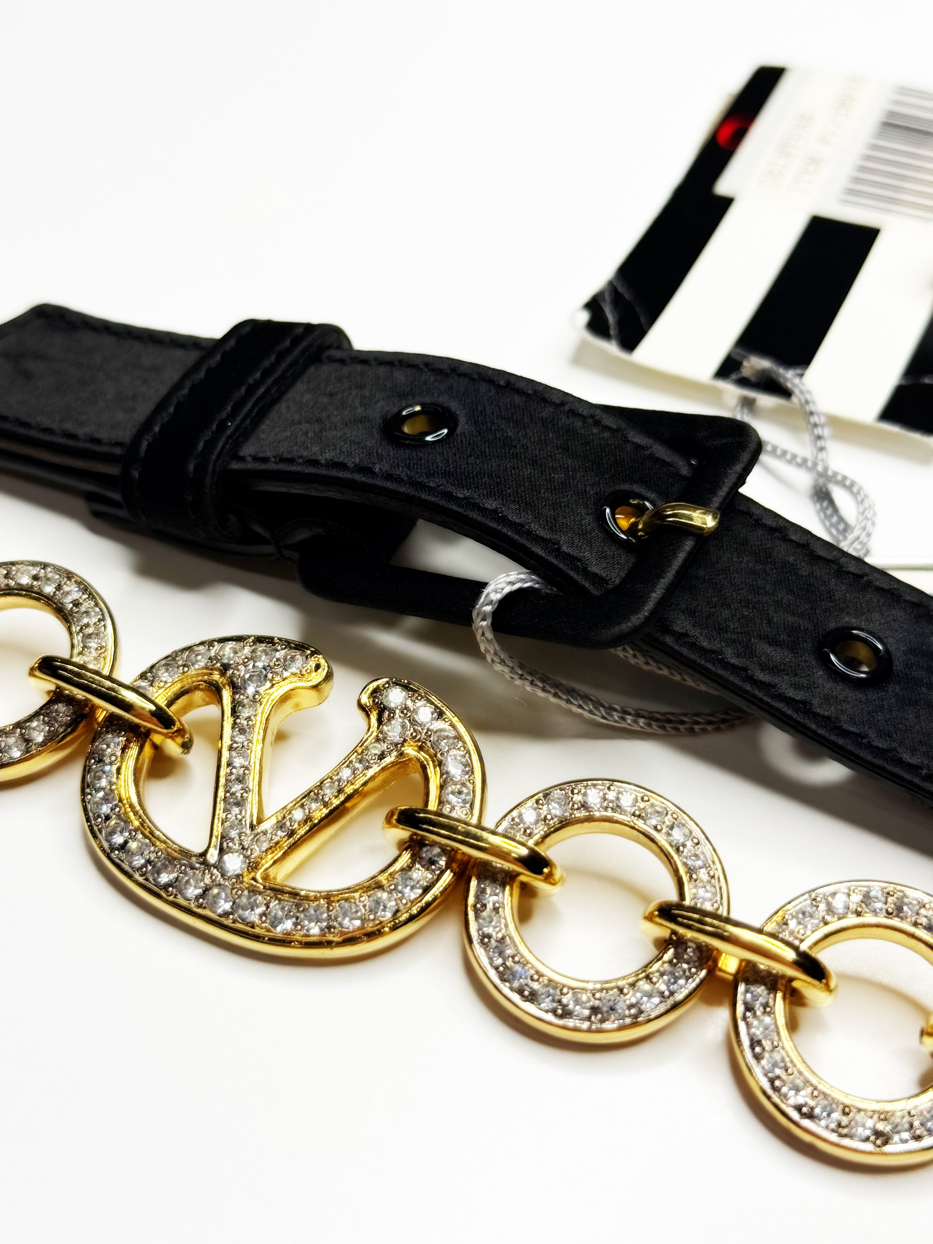 Valentino Crystal Logo Chain Bel