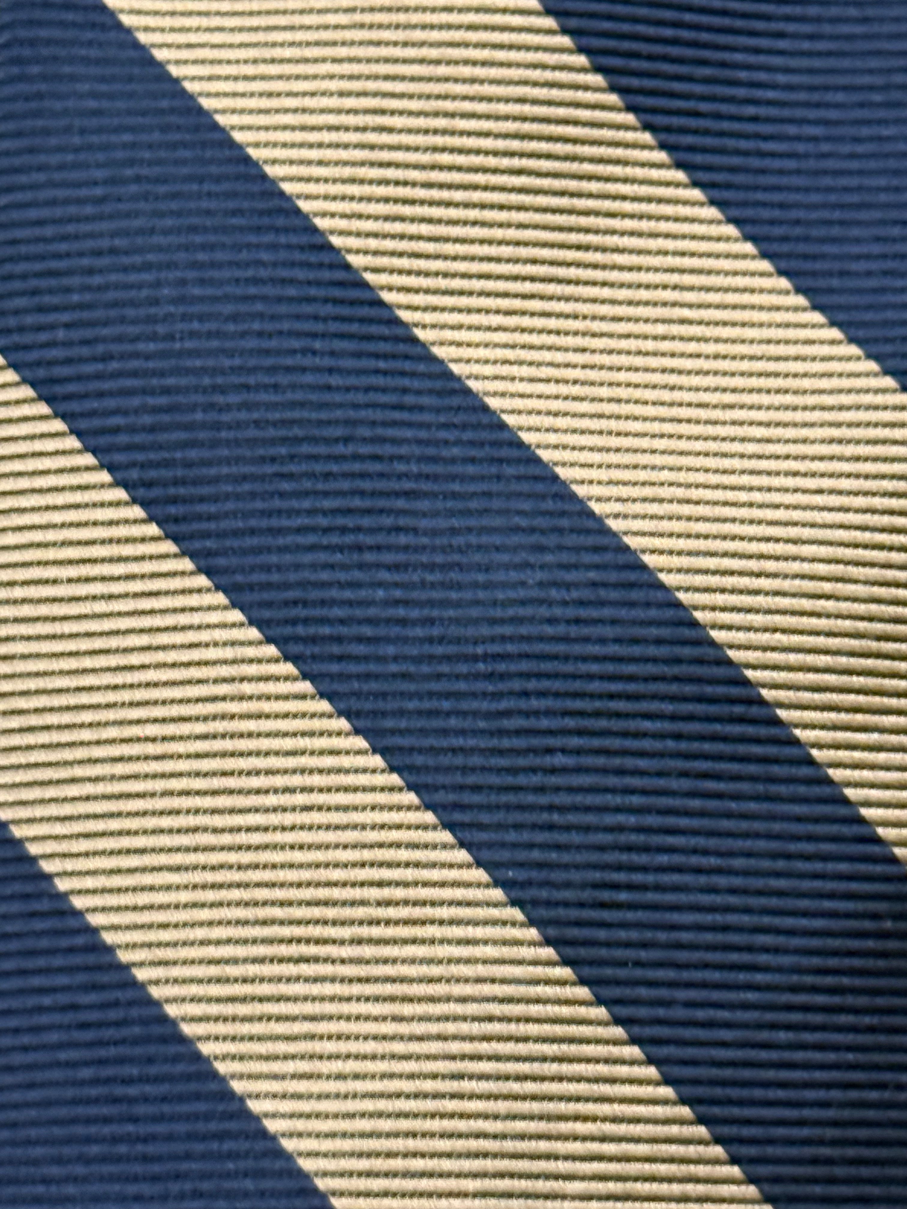 Faconnable Striped Silk Tie – Navy & Beige