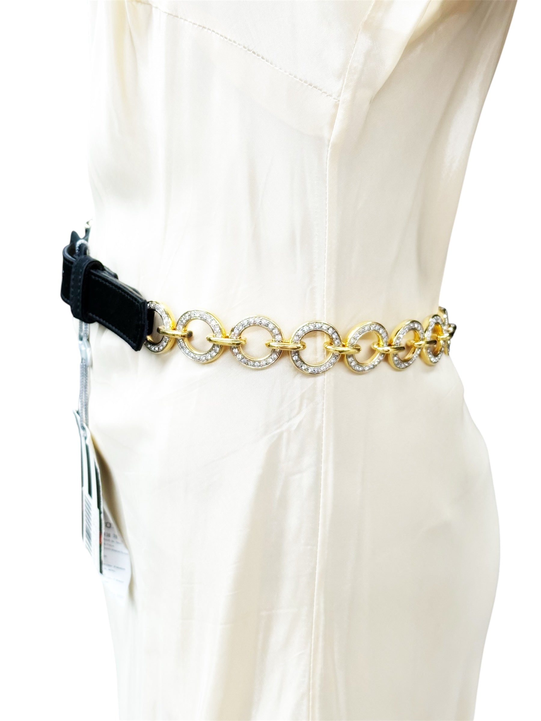 Valentino Crystal Logo Chain Bel