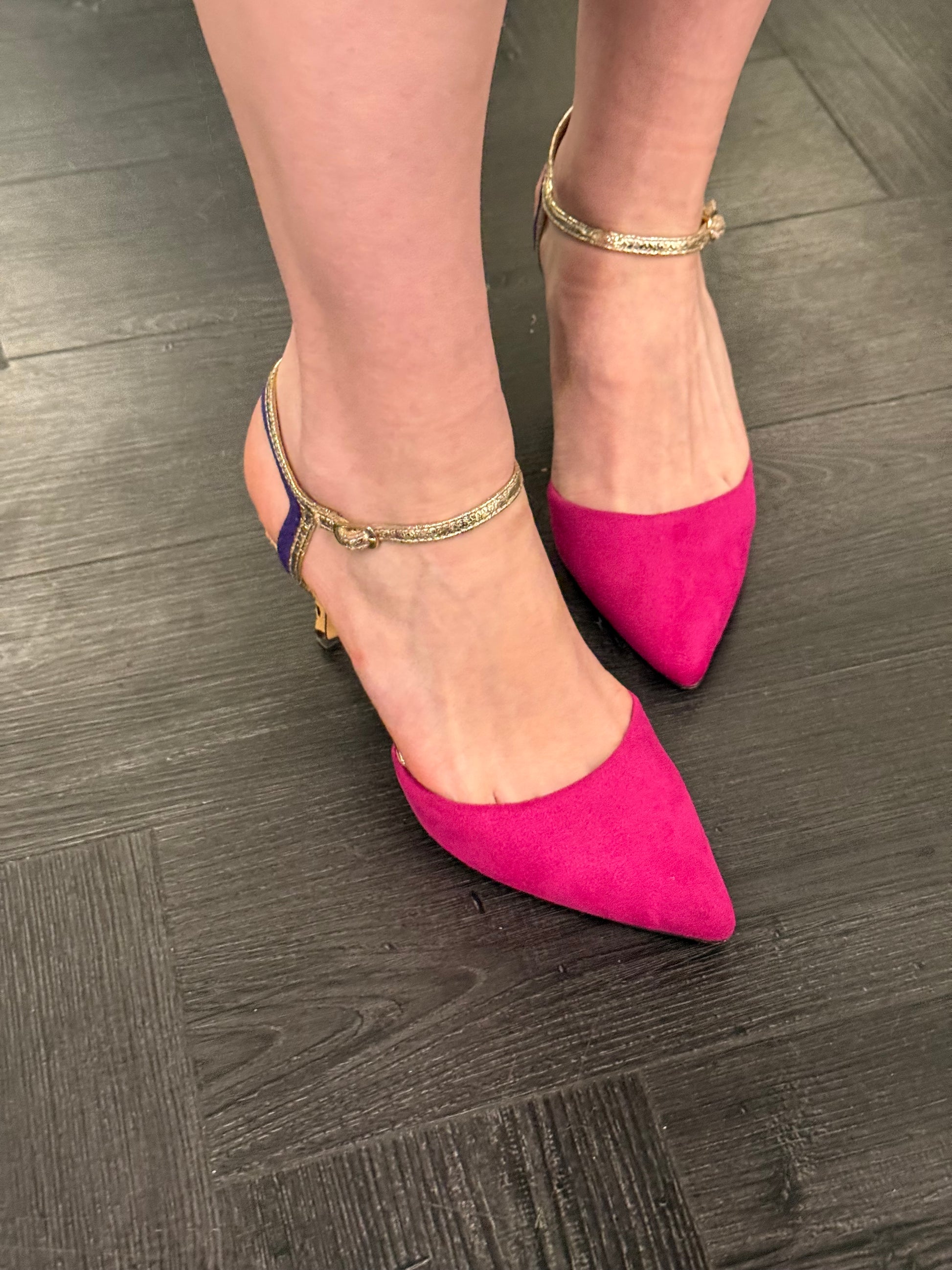 Menbur Pink Multicolor Statement Heels