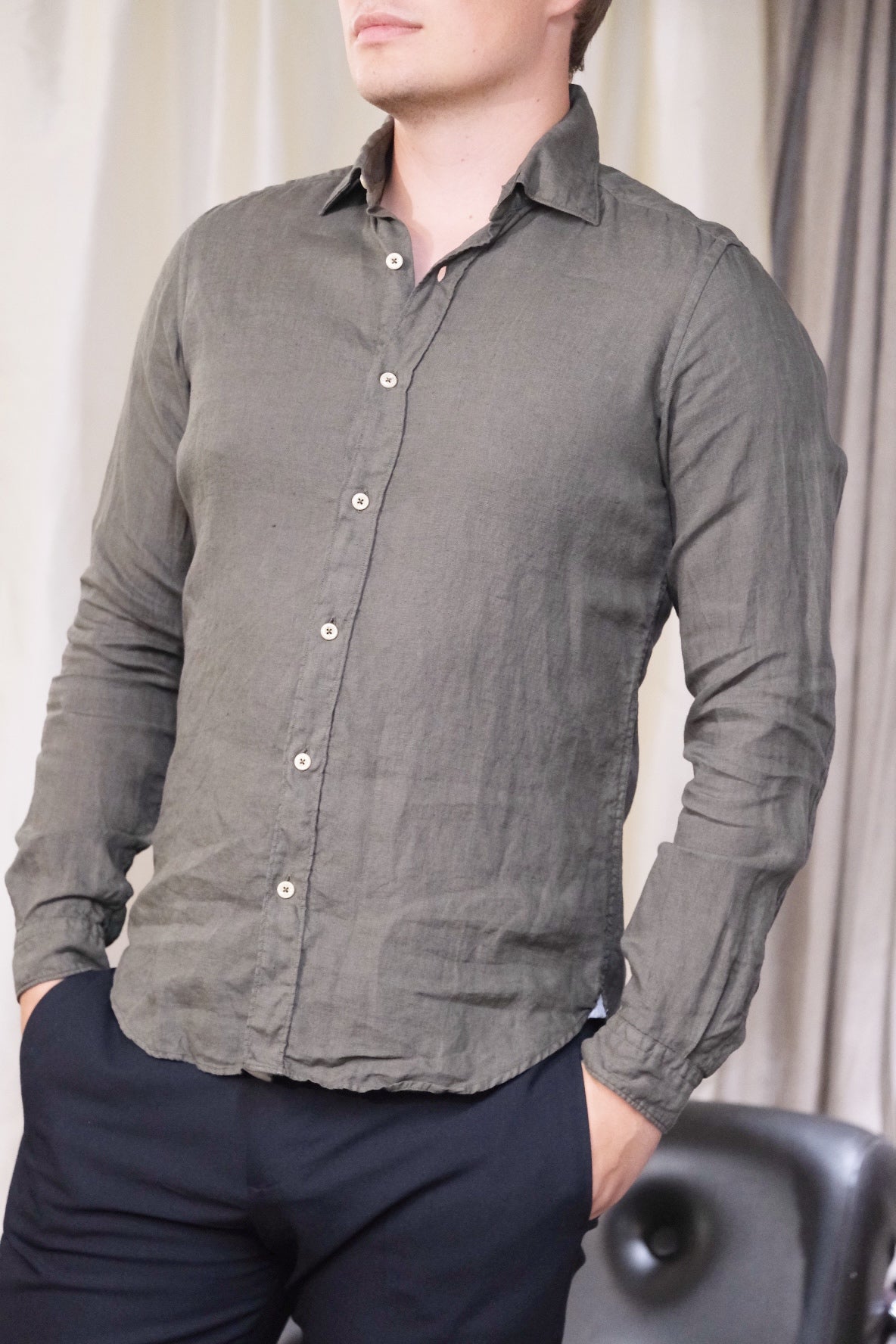 BONTON DOWN ROMA Linen Shirt -S