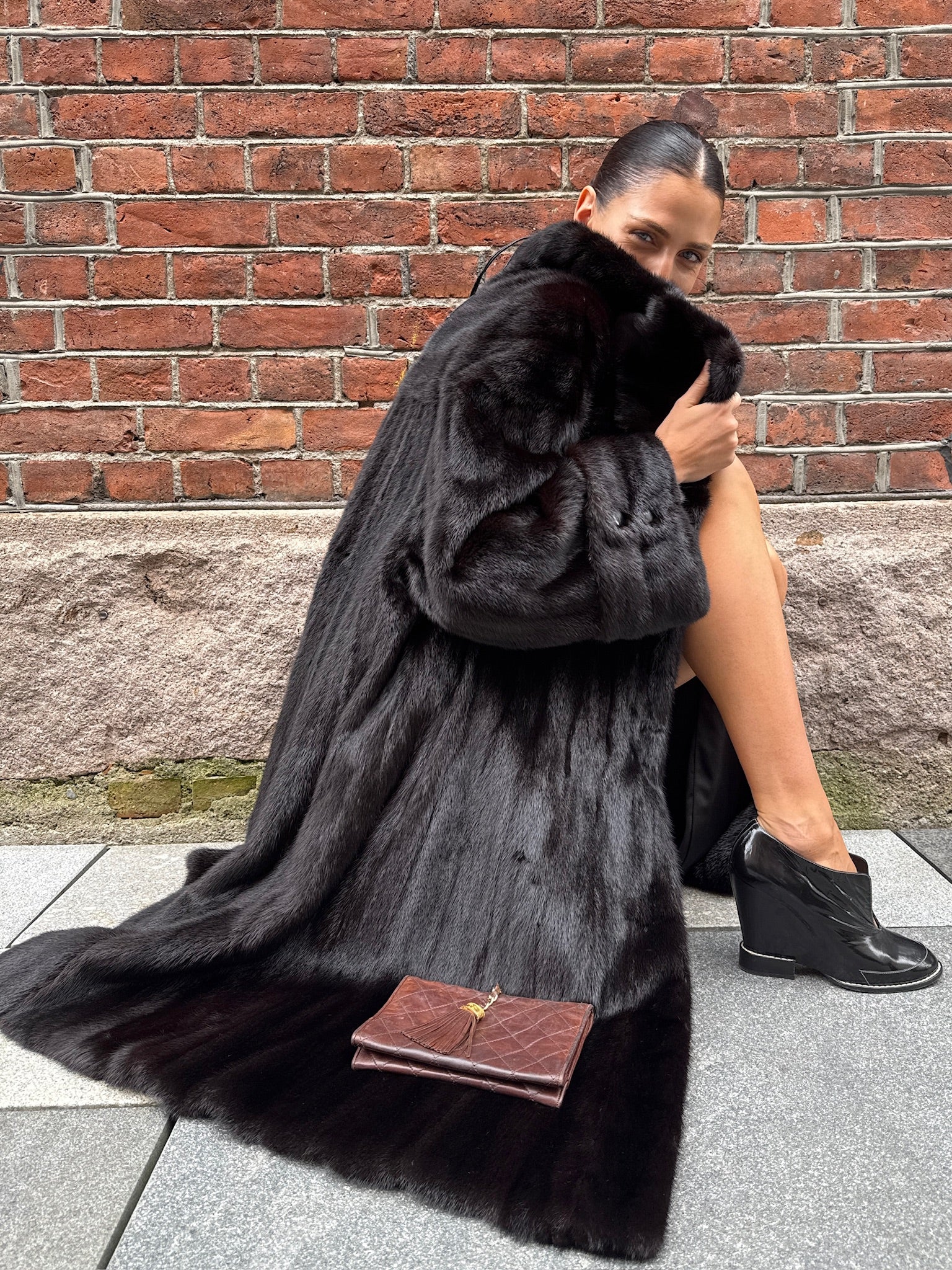 Chloé Black Patent Leather Wedge Ankle Boots - 38 1/2