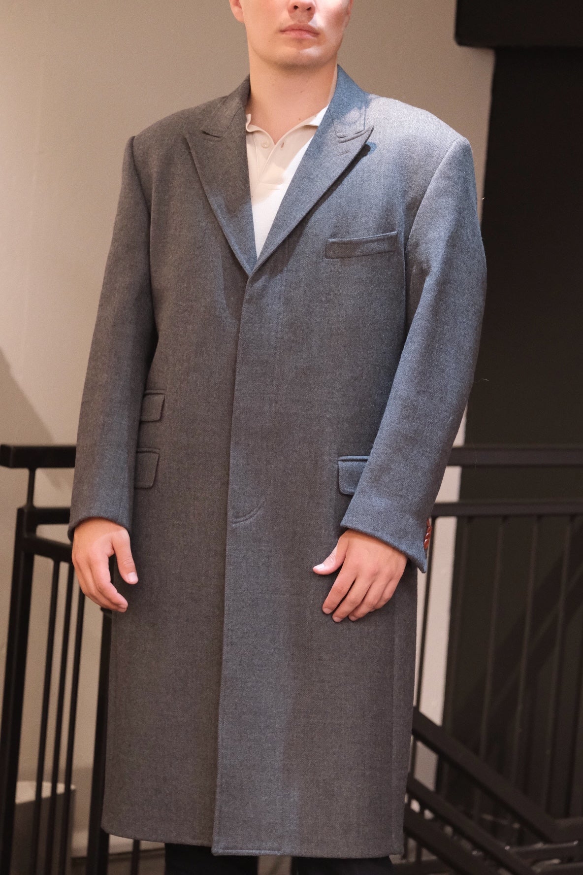 T. Michael Wool Overcoat with Red Lining - EU 58 (XXL)