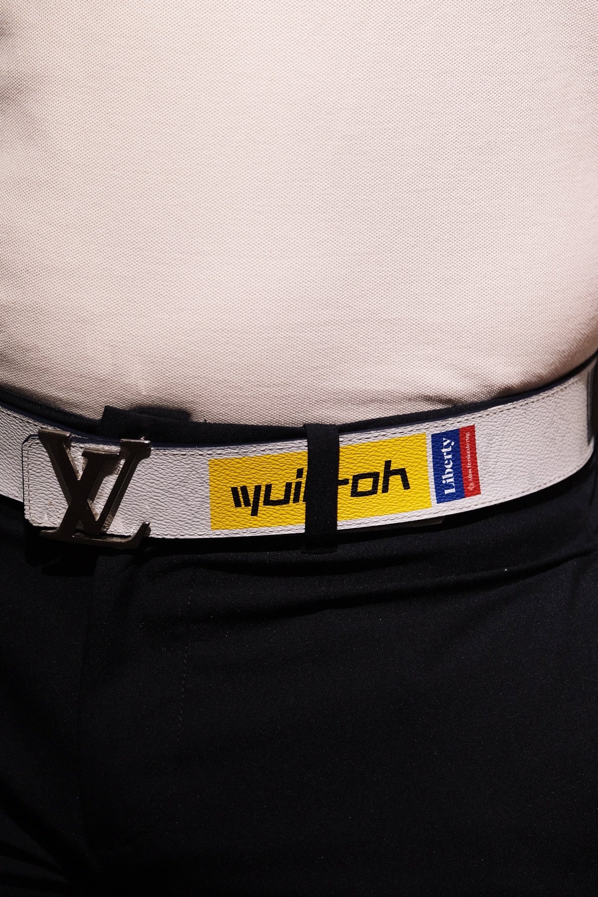 LOUIS VUITTON Reversible LV Initiales Belt – Navy & Liberty Print – Size 90