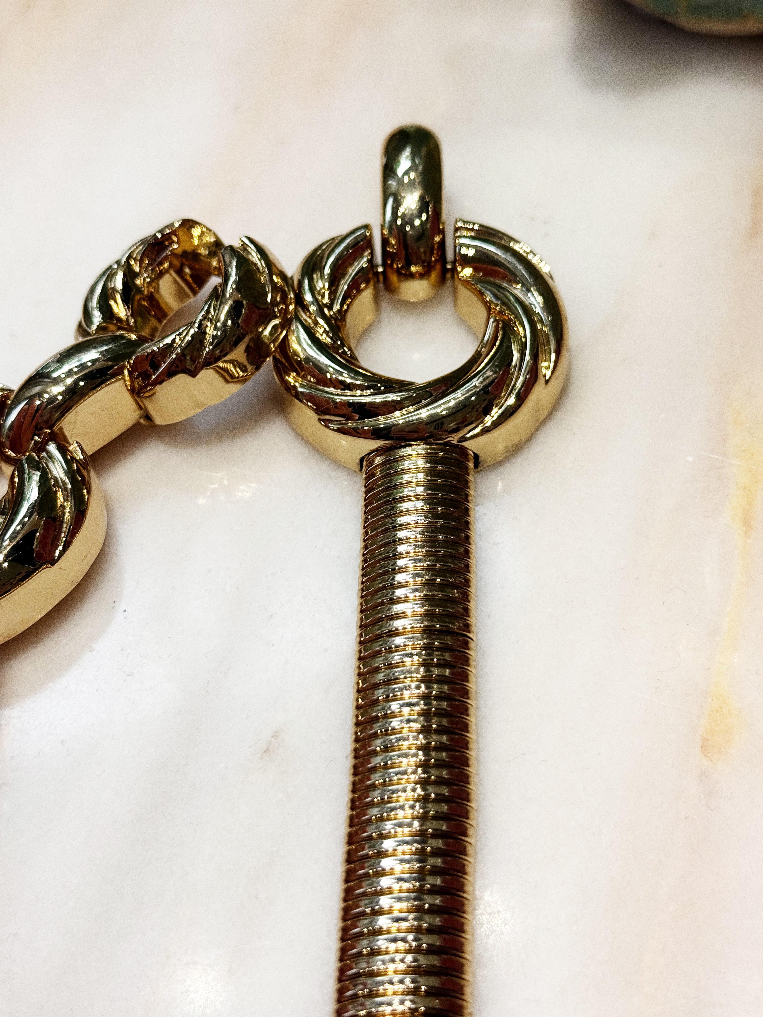 Gold-Tone Sculptural Metal Belt