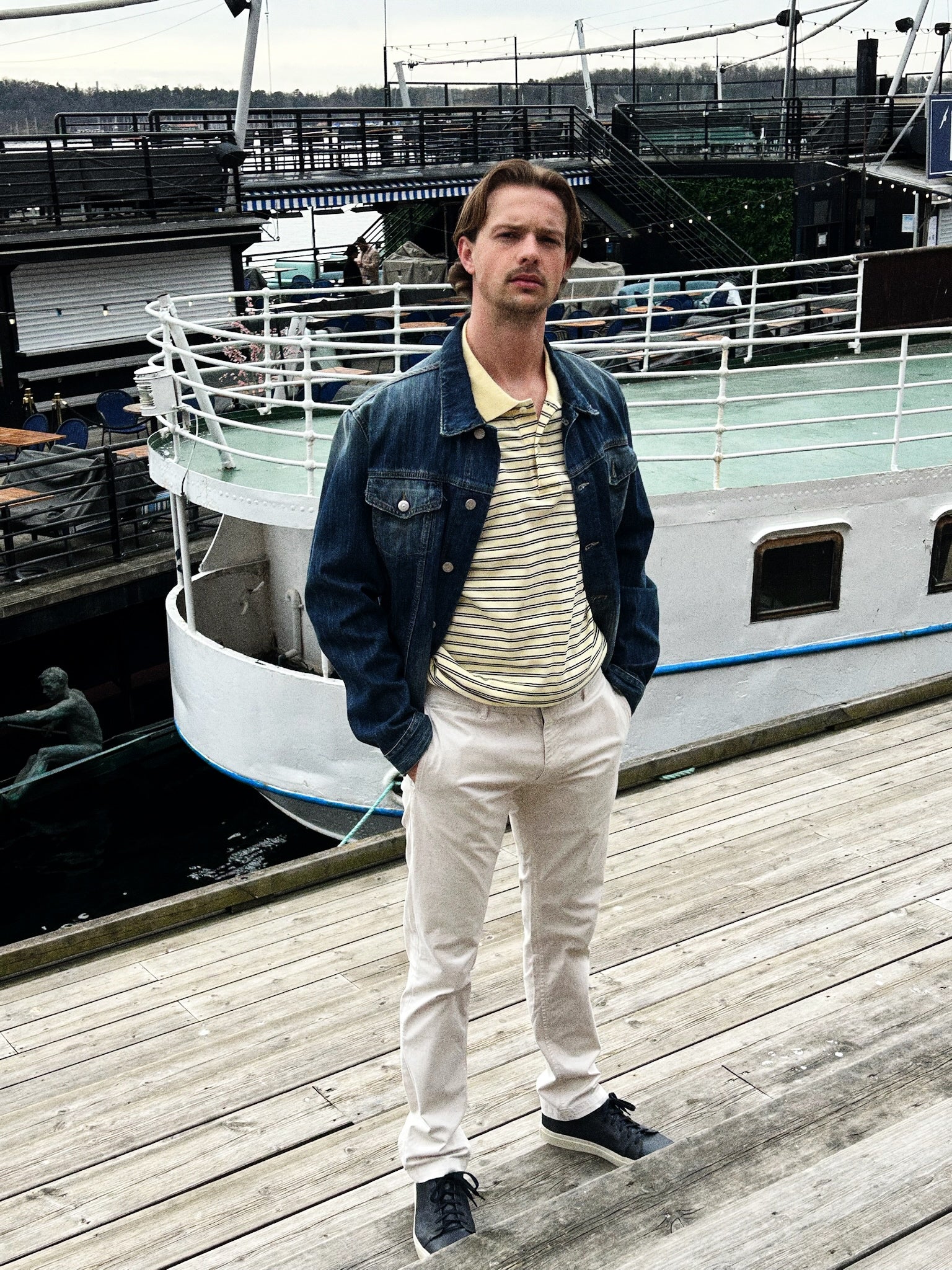 Nautica “Sailor’s Breeze” Striped Cotton Polo Shirt