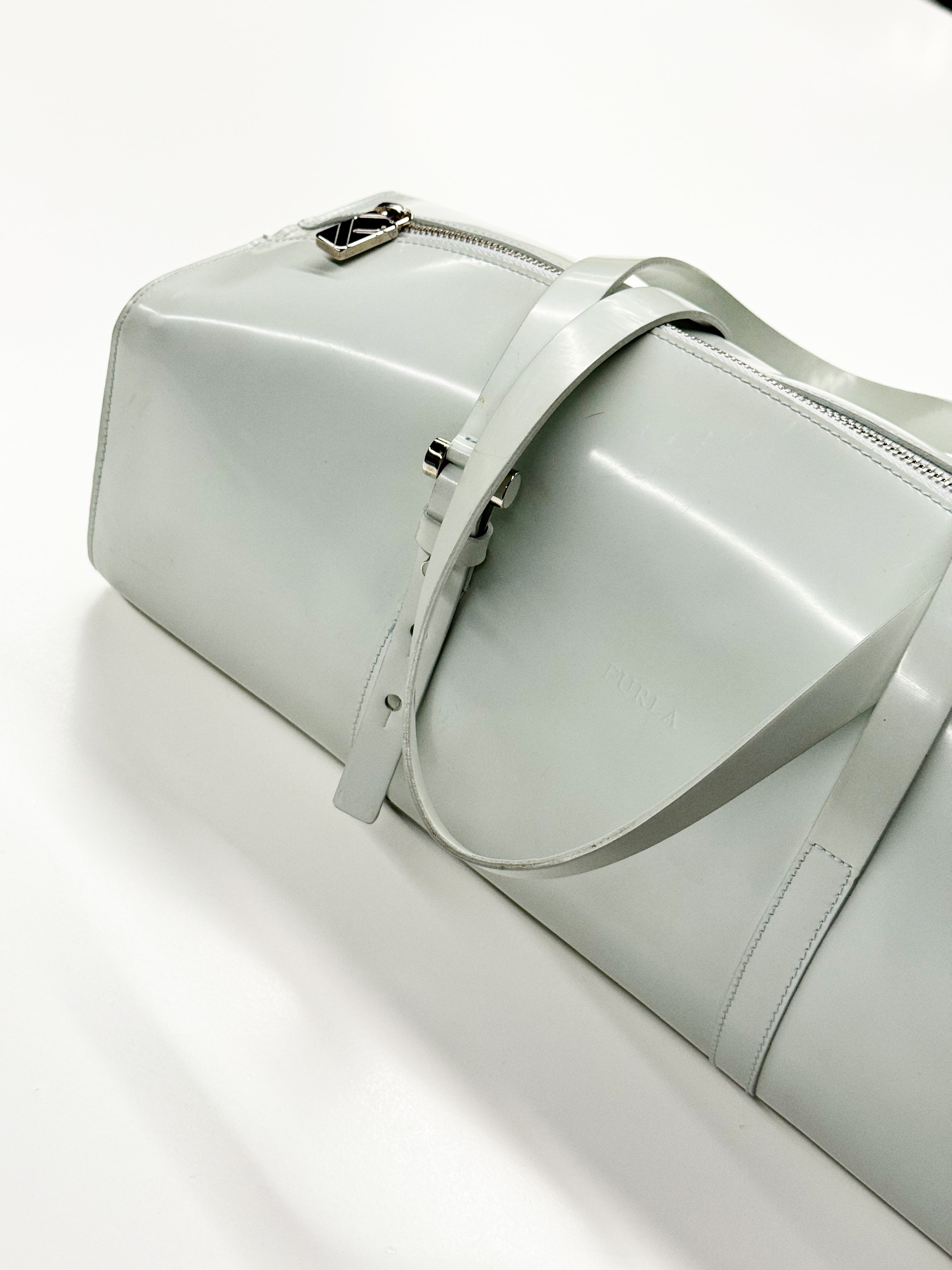 Furla Patent Leather Barrel Bag