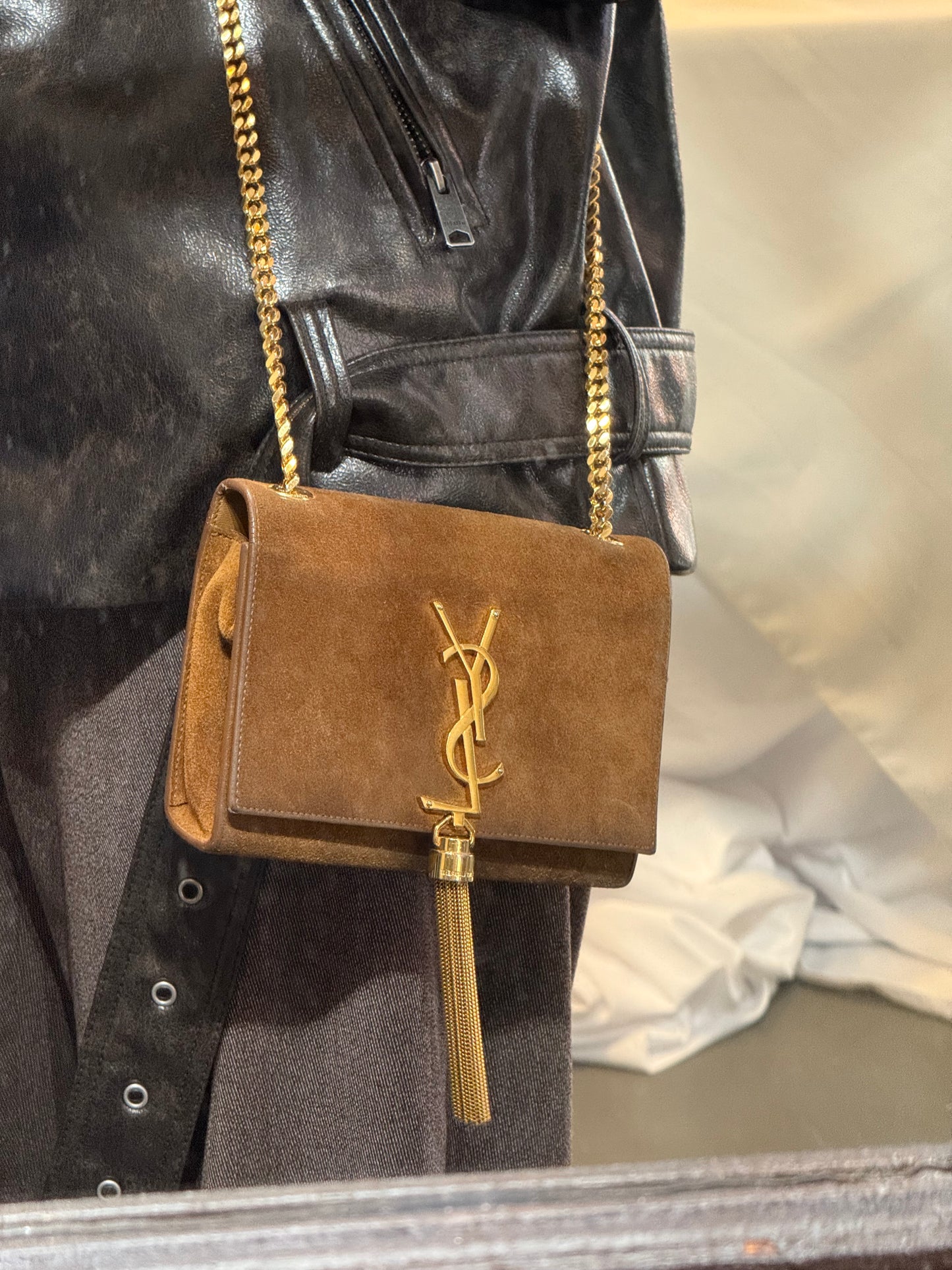 Saint Laurent Kate Tassel Small Bag in Suede