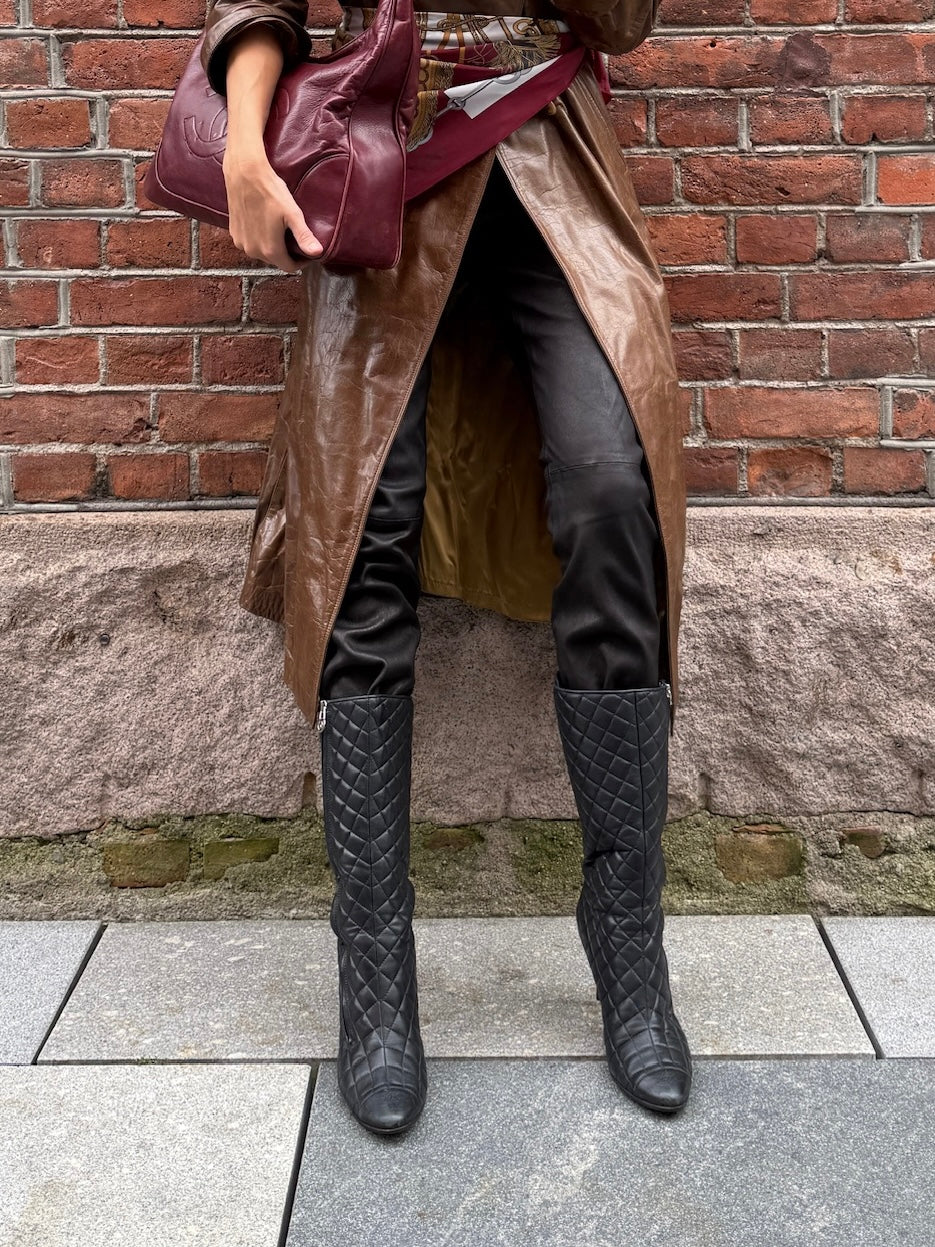 Chanel Quilted Leather Knee-High Boots