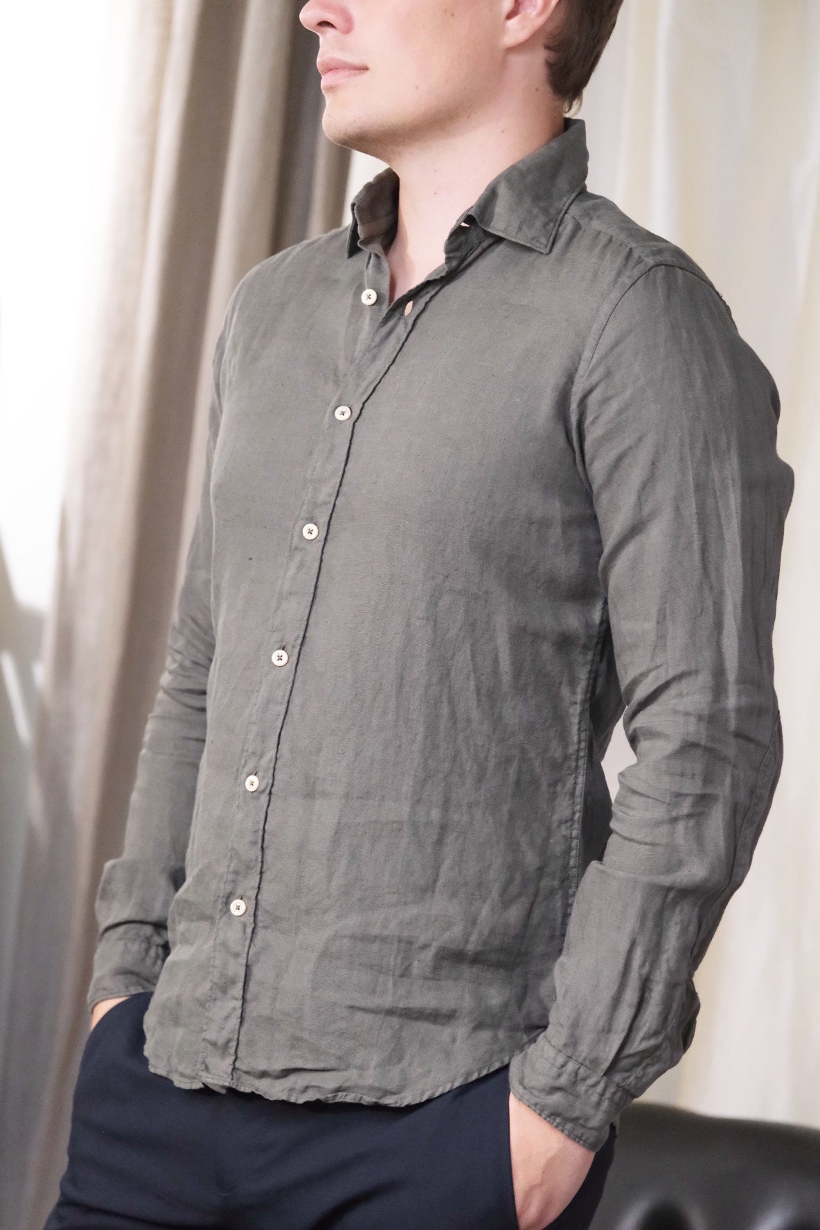 BONTON DOWN ROMA Linen Shirt -S